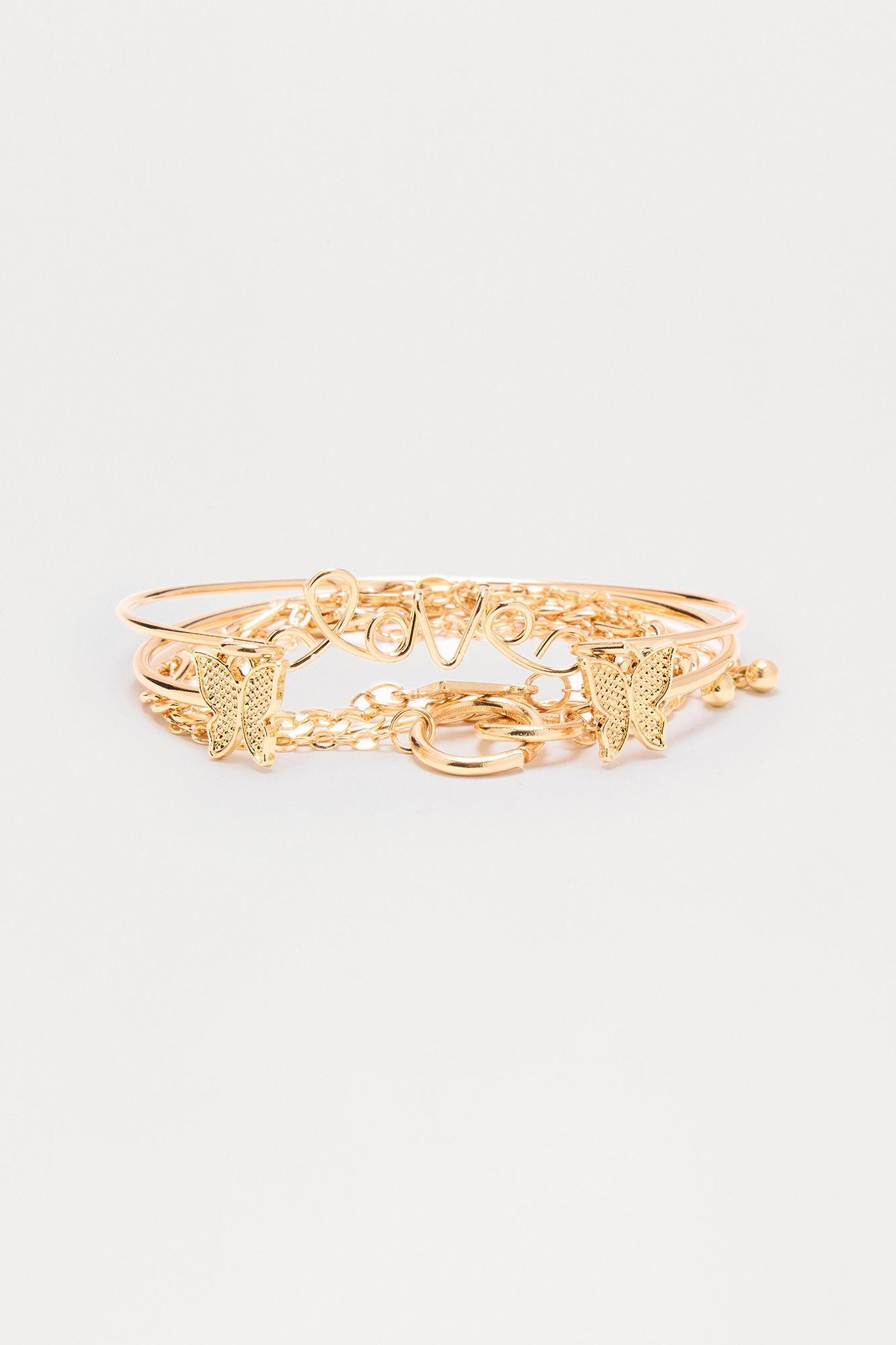 Soft Spoken 5 Piece Bracelet Set - Gold Female Product Image
