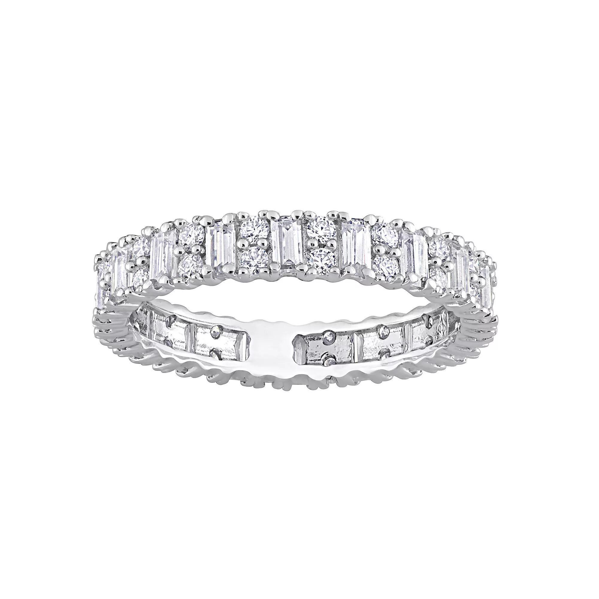 Stella Grace Sterling Silver 1 5/8 Carat T.W Lab-Created Moissanite Eternity Wedding Ring, Women's, Size: 9 Product Image