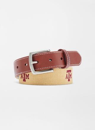 Peter Millar Mens Texas A&M Aggies Belt | Color: Khaki | Size: 42 Product Image