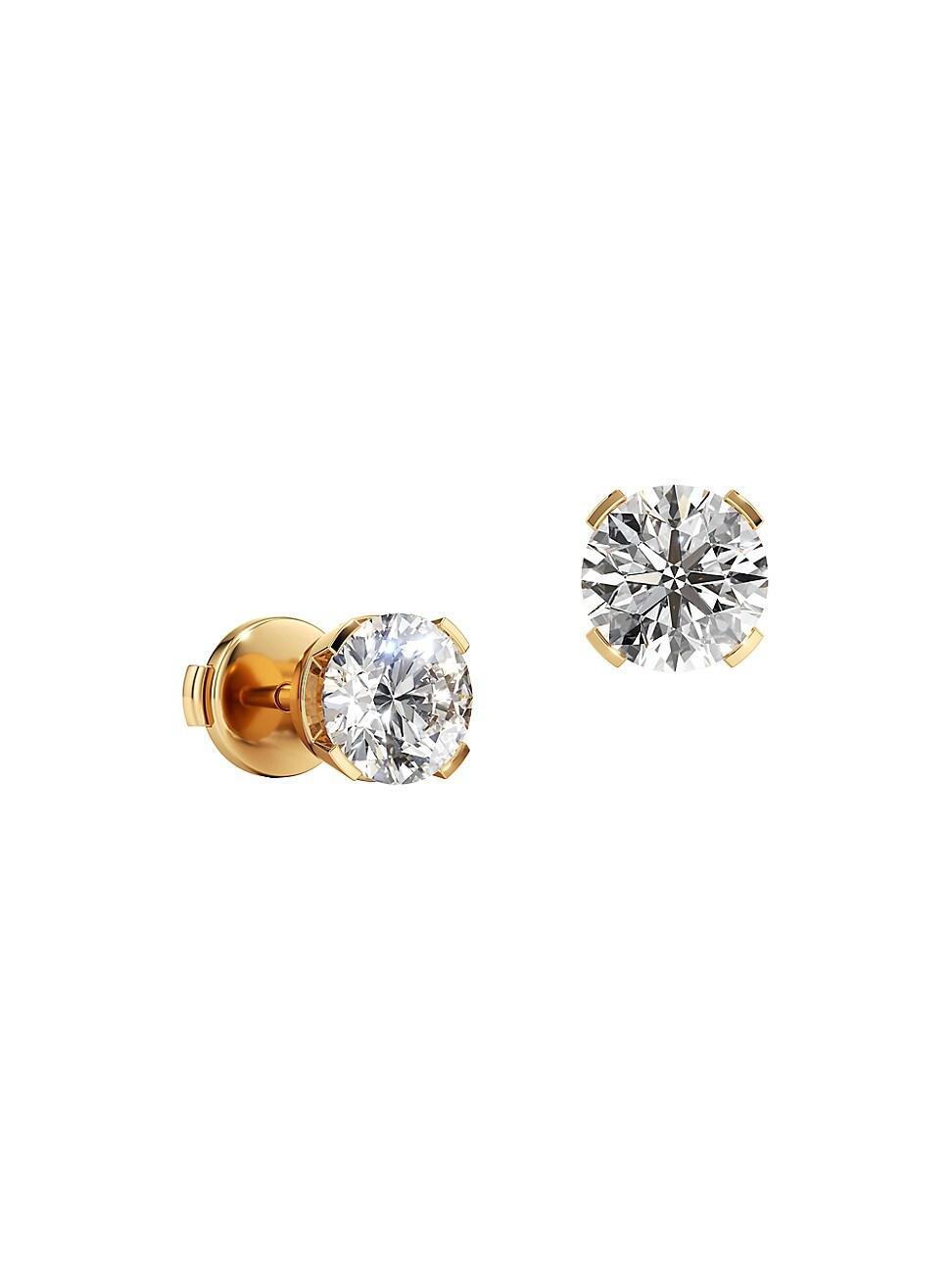 Womens Meta 18K Yellow Gold & 2.01 TCW Lab-Grown Diamond Stud Earrings Product Image
