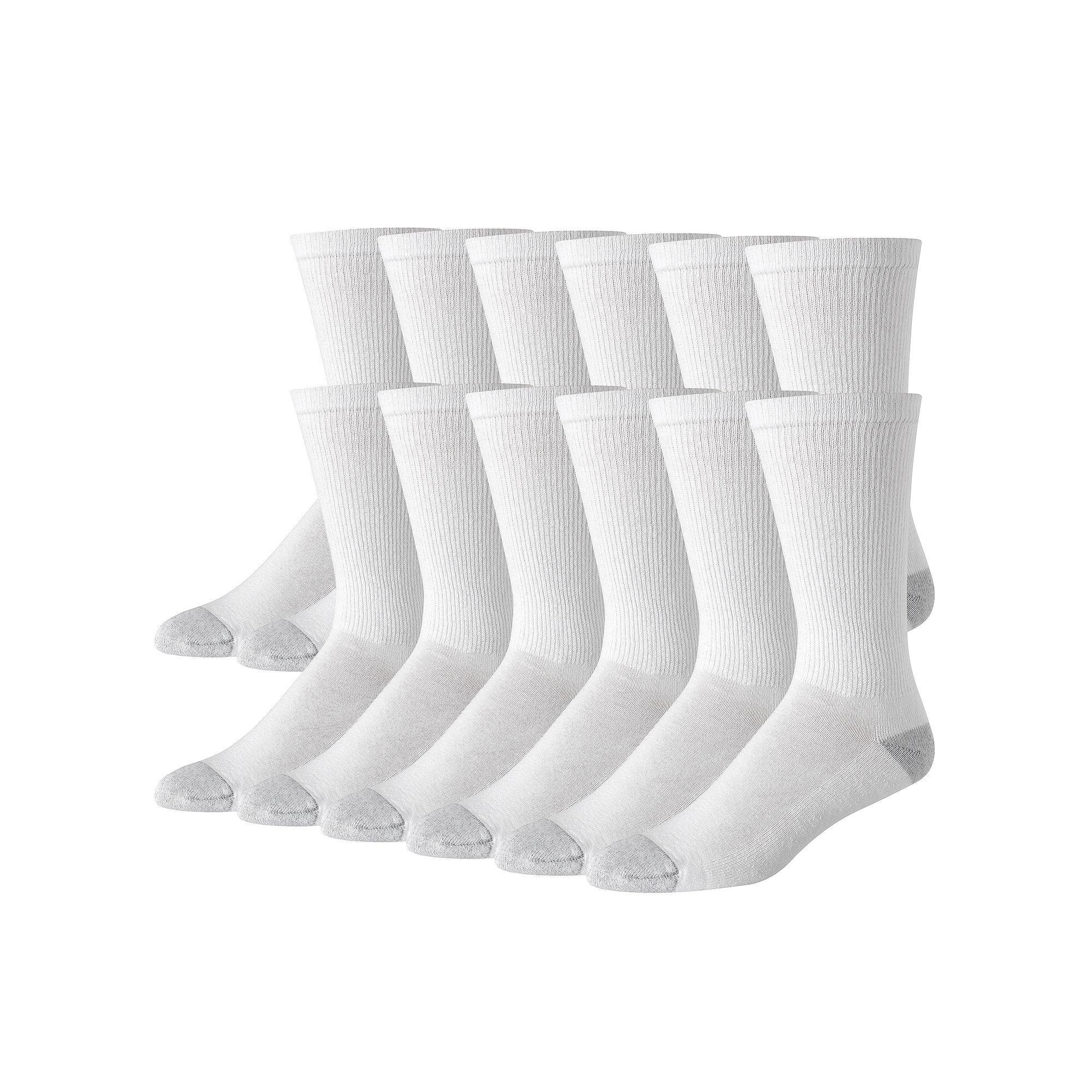 Hanes Ultimate Men's 12-Pack Soft & Durable Crew Socks, Size: 12-14, White Product Image