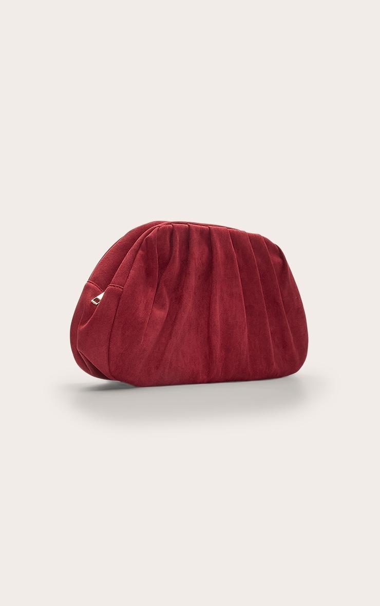 Bright Red Oversized Ruched Clutch Product Image
