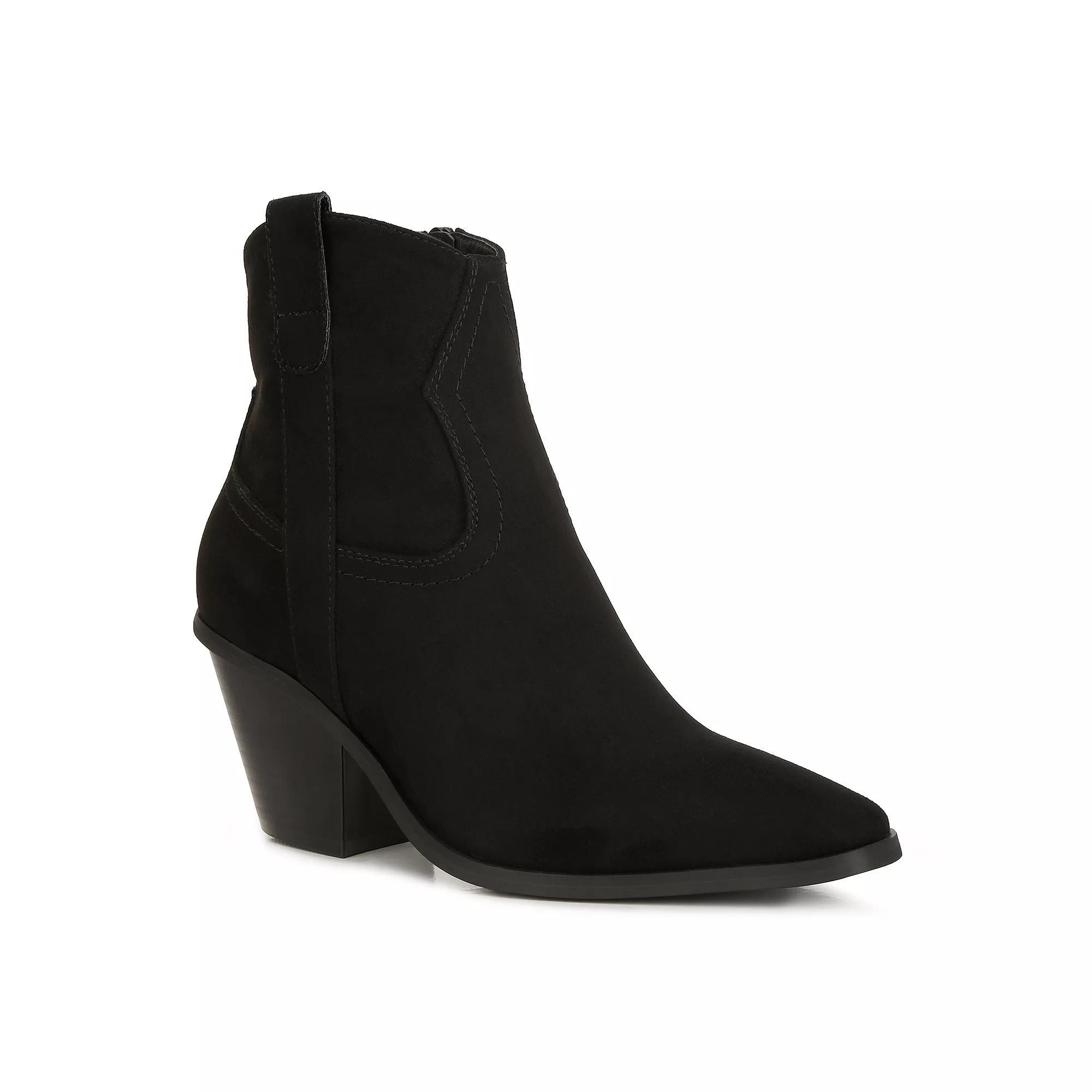 London Rag Elettra Women's Cowboy Ankle Boots, Size: 6, Black Product Image