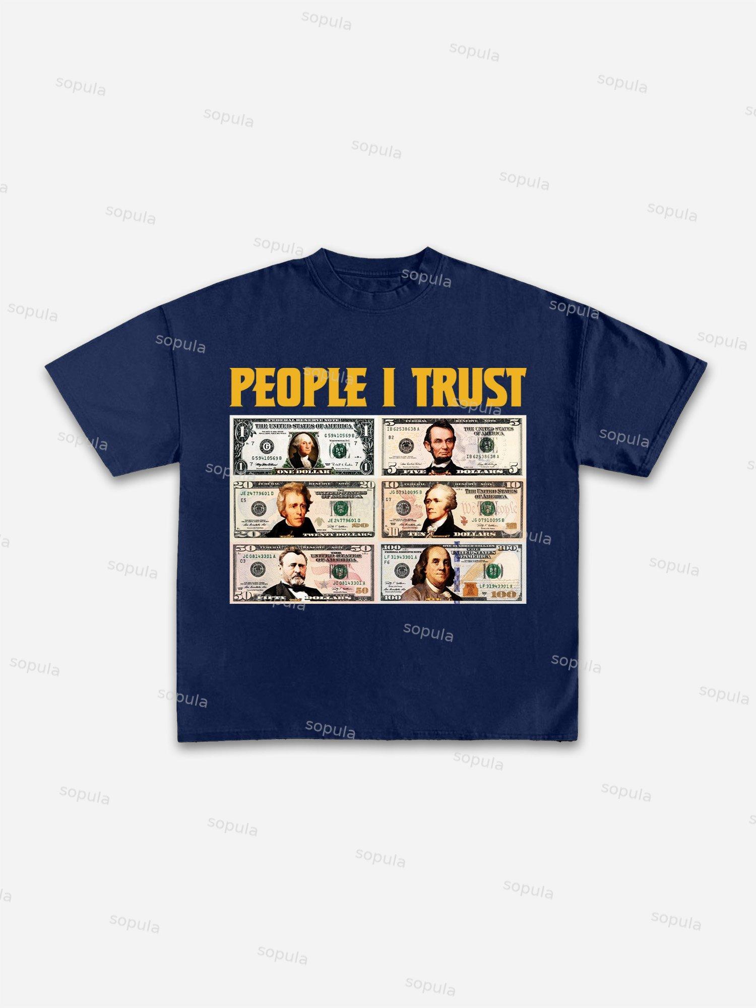 People I Trust Print Cotton T-shirt Product Image