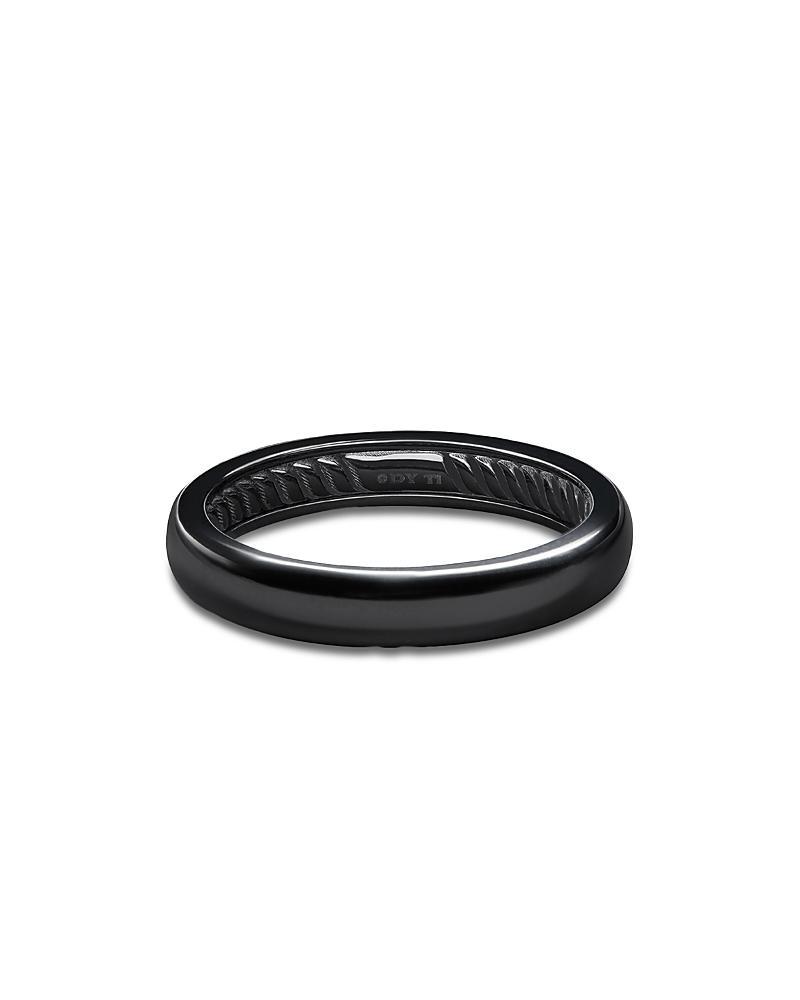 Mens DY Classic Band Ring in Black Titanium, 4mm Product Image