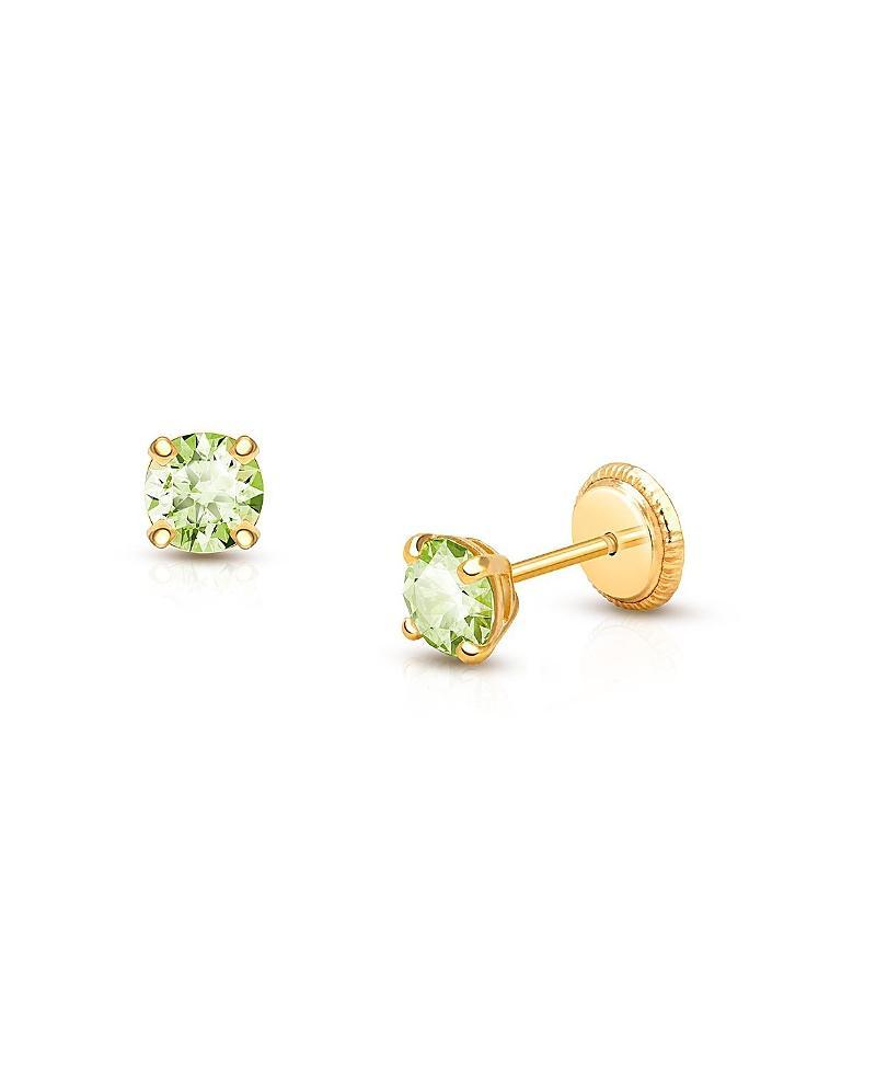 Tiny Blessings Tiny Blessings Childrens 14K Gold 4mm Crystal Birthstone Studs Girls Screw Back Earrings Product Image