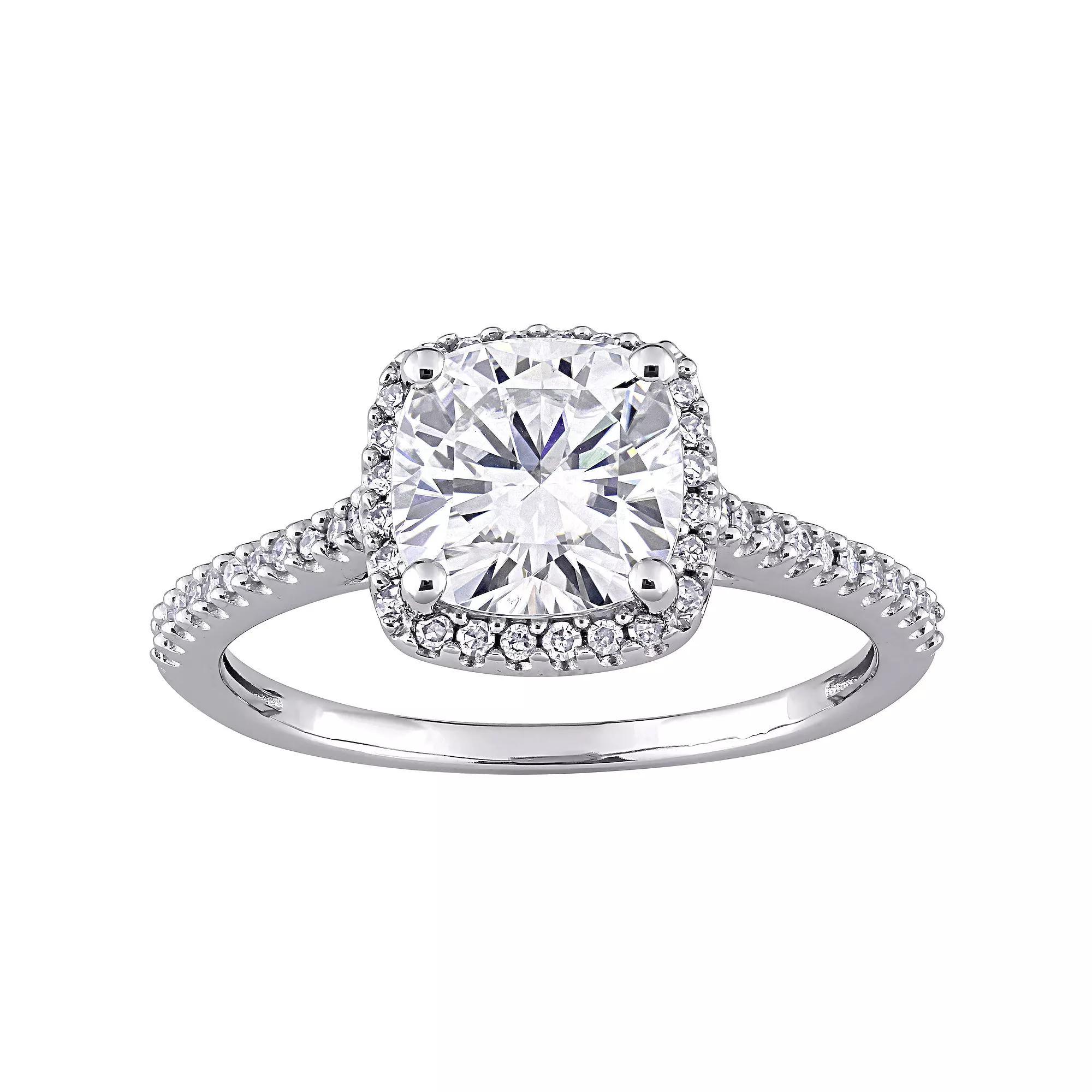 Stella Grace 14k White Gold Lab-Created Moissanite and 1/4 Carat T.W. Diamond Engagement Ring, Women's, Size: 10.50, 14k Whgold Product Image