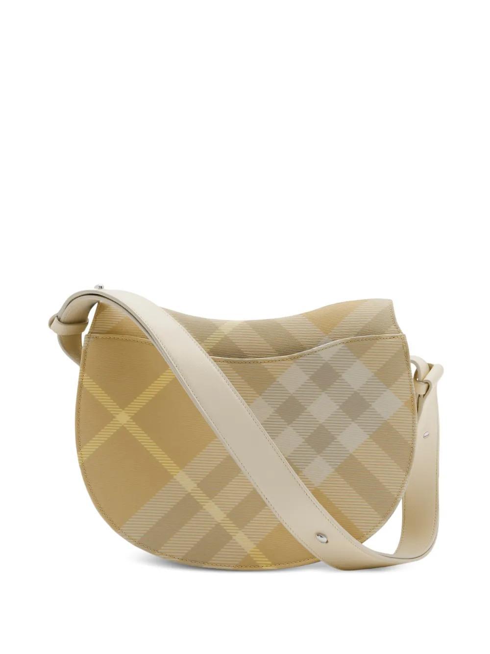 BURBERRY Medium Rocking Horse Checkered Bag In Nude Product Image