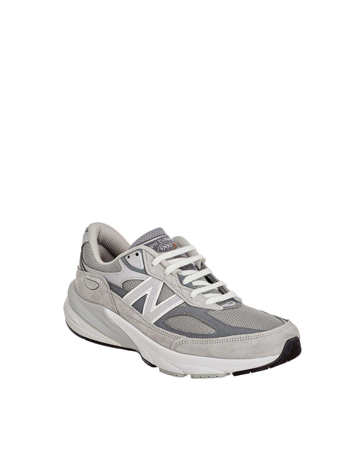 NEW BALANCE Grey Low Top Sneakers With Logo Detail In Suede And Tech Fabric Man Product Image