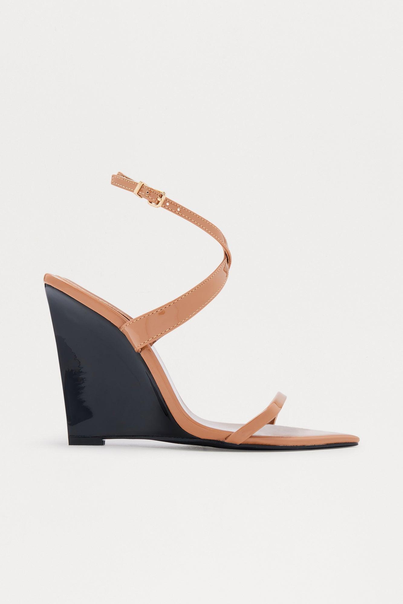 Kellan Ankle Strap Wedges - Nude Female Product Image