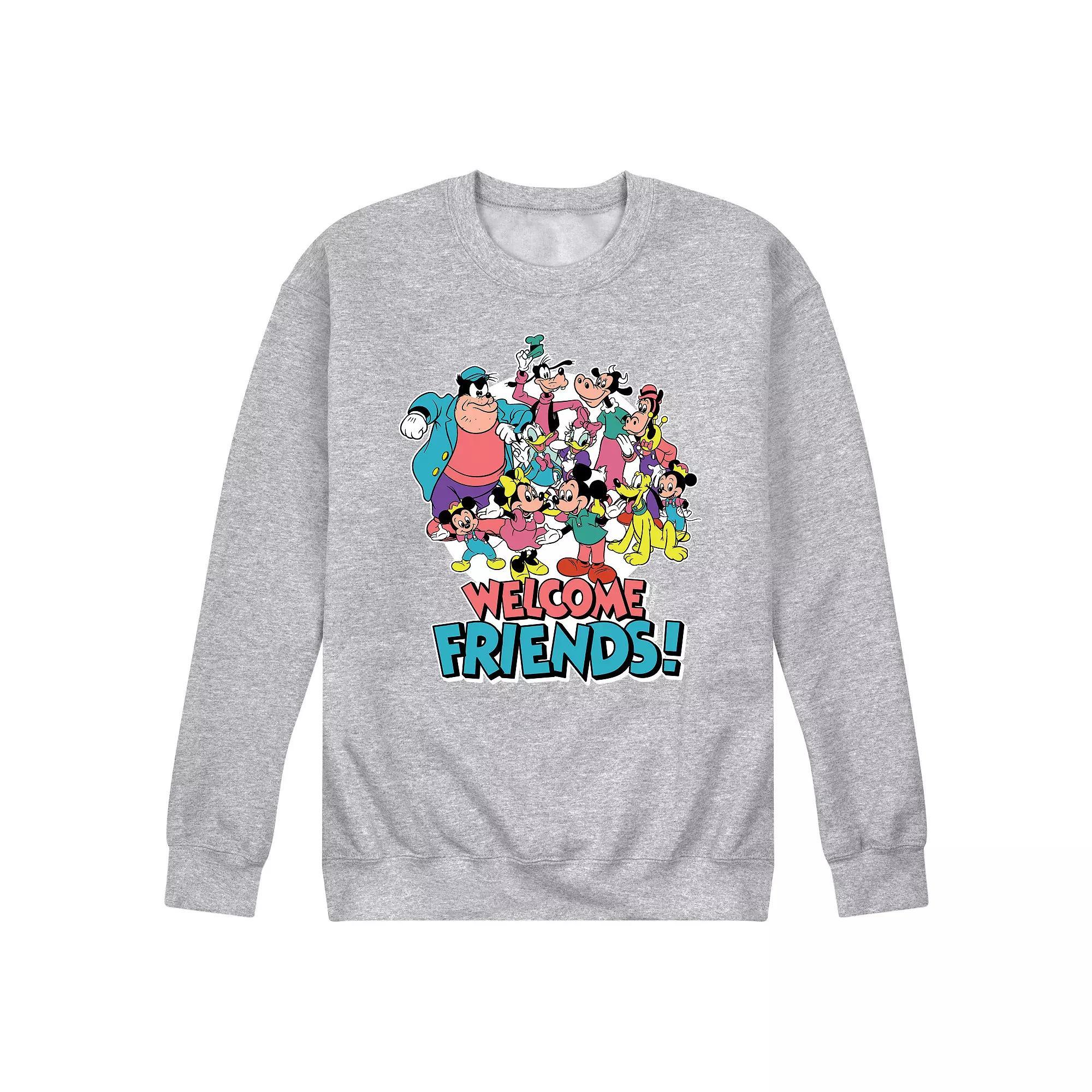 Disneys Mickey Mouse & Friends Mens Welcome Friends Fleece Sweatshirt Product Image