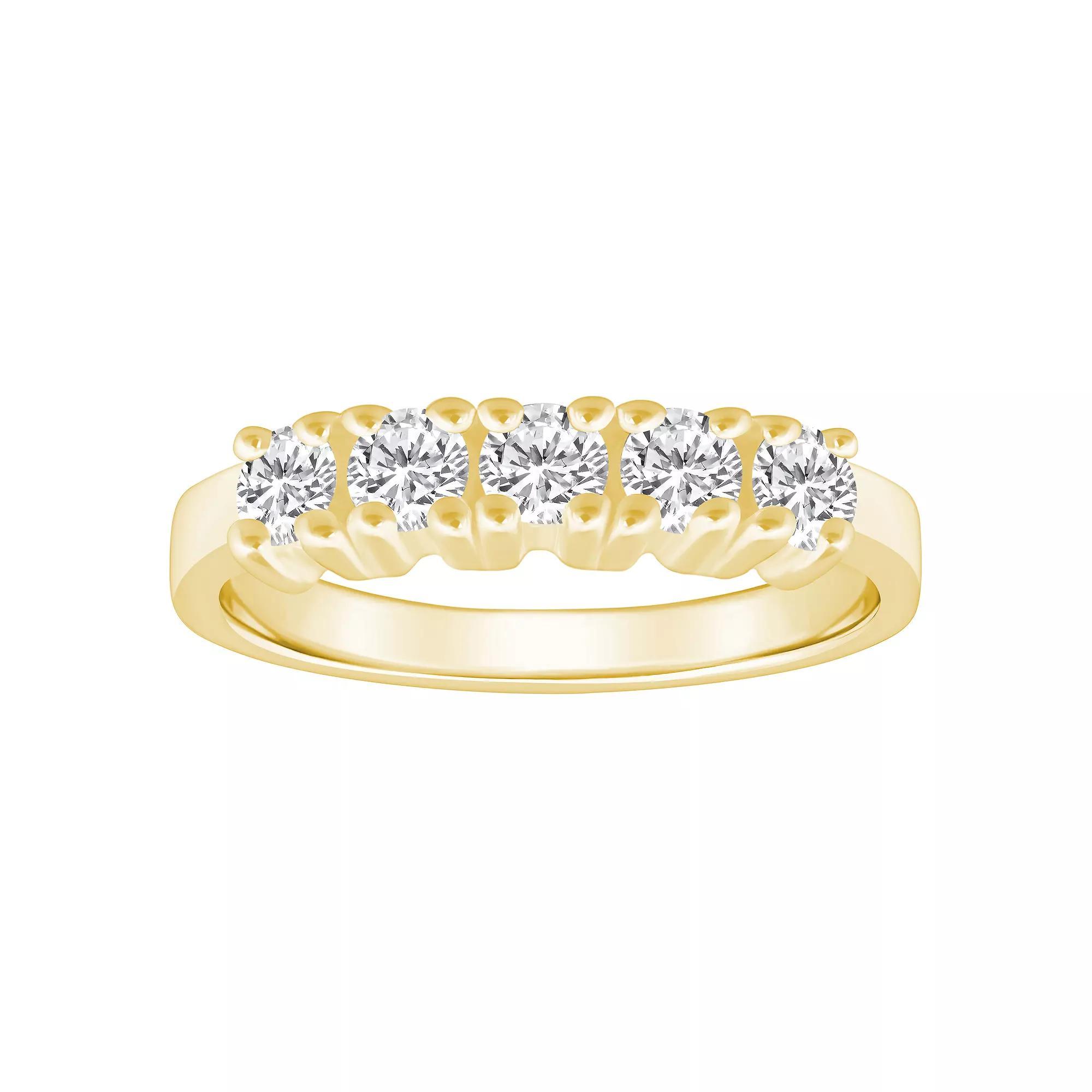 Alyson Layne 14k Gold 3/4 Carat T.W. Diamond 5-Stone Wedding Ring, Women's, Size: 6.50, Yellow Product Image