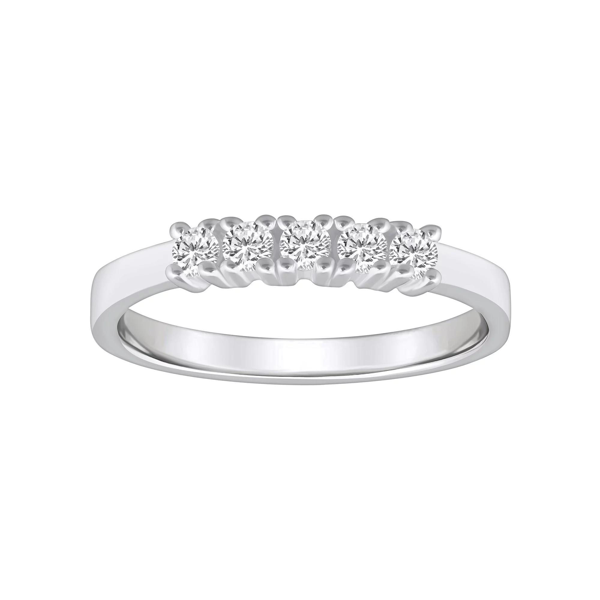 Alyson Layne 14k Gold 1/4 Carat T.W. Diamond 5-Stone Wedding Ring, Women's, Size: 8.50, White Product Image