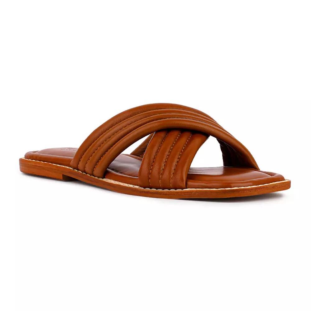 Rag & Co Eura Women's Leather Slide Sandals, Size: 5, Black Product Image