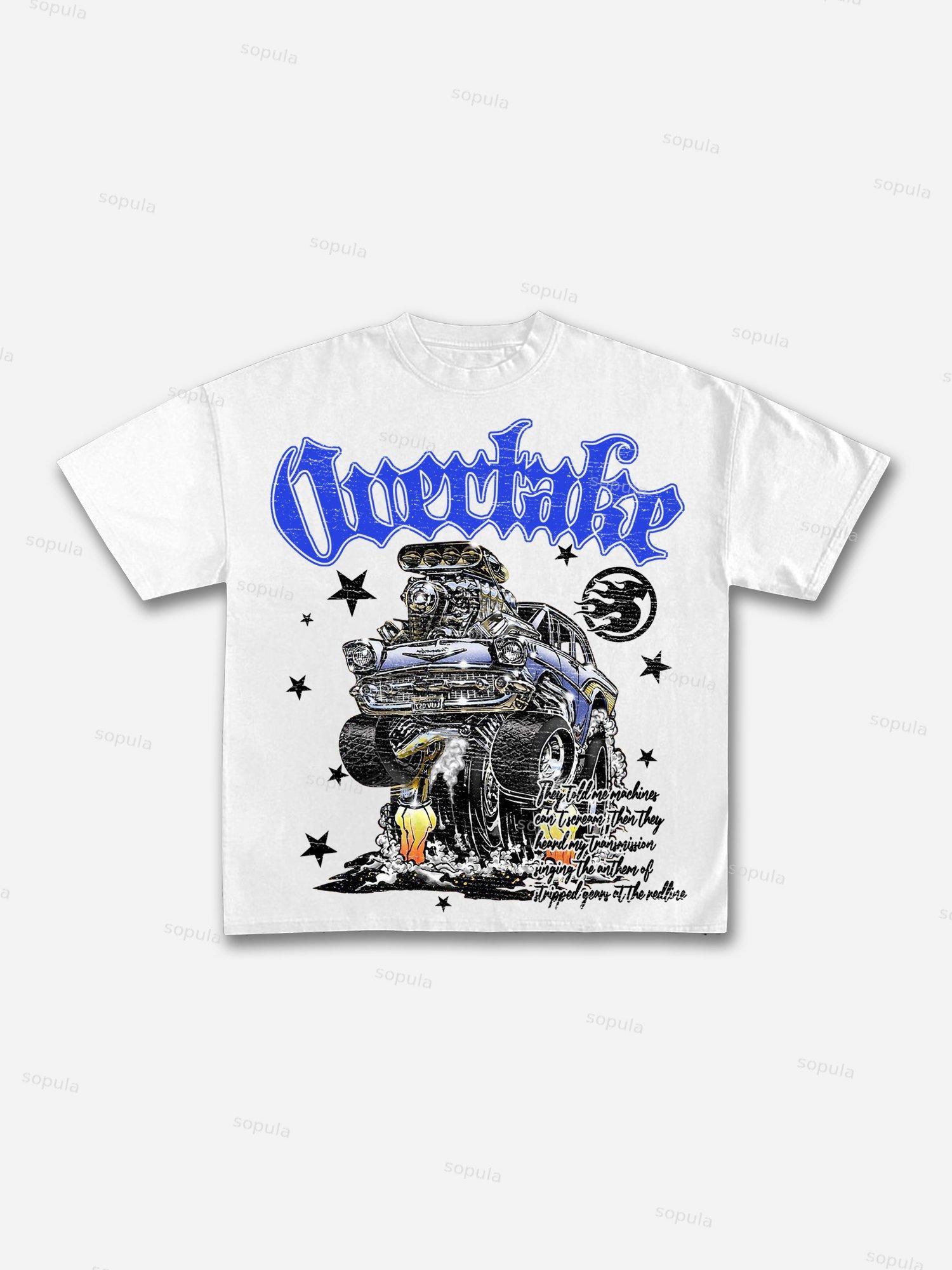 Over Take Racing Graphic Cotton T-shirt Product Image