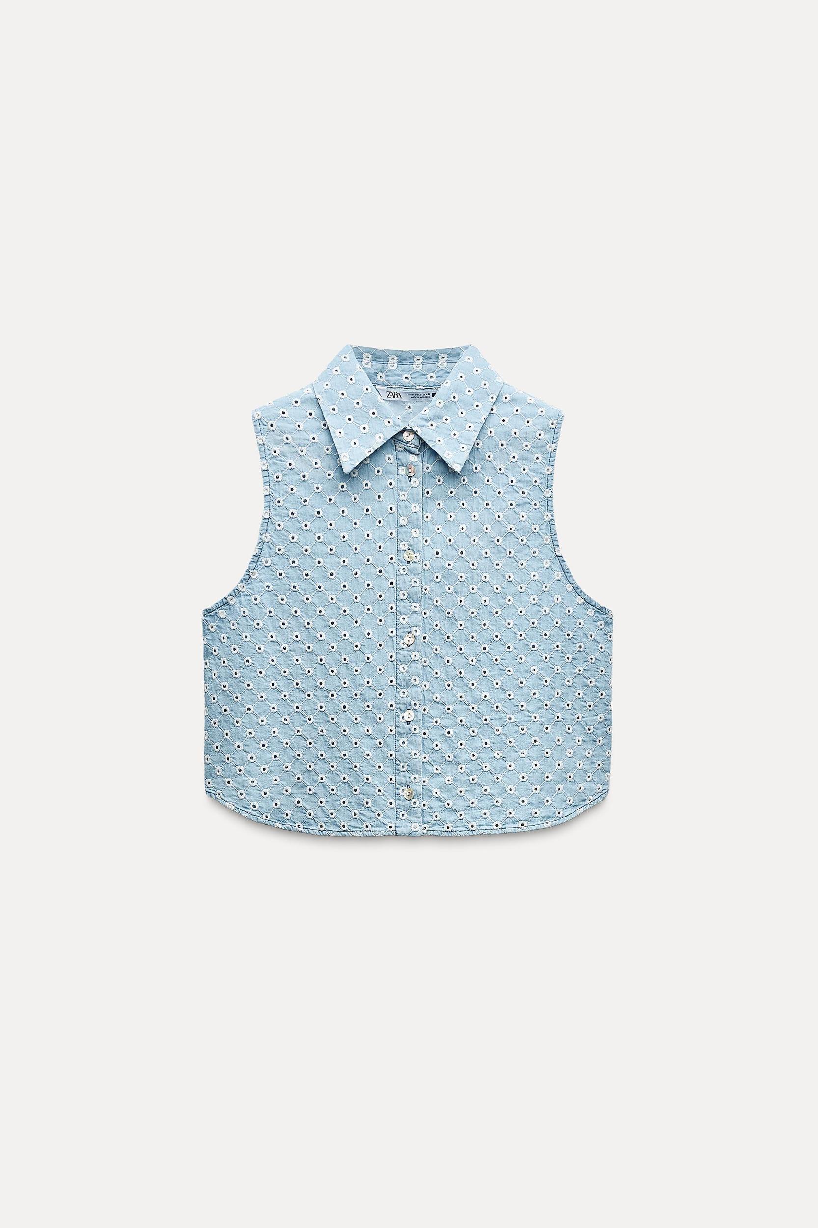 OPENWORK EMBROIDERY DENIM SHORTS Z1975 Product Image