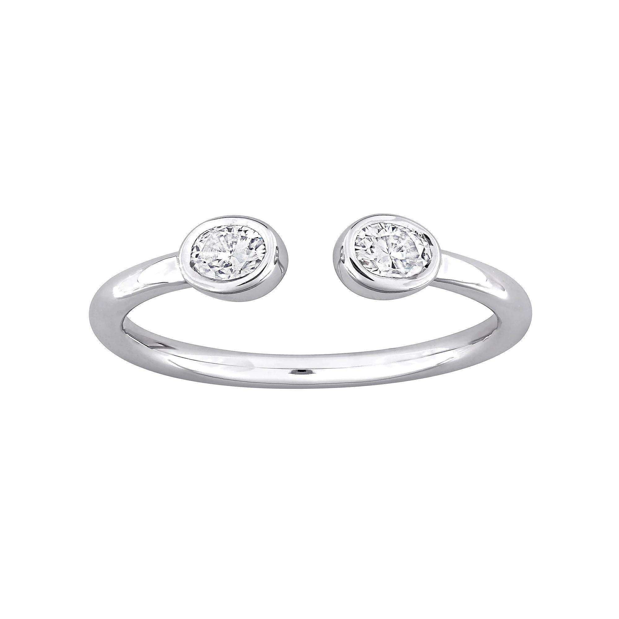 Stella Grace Sterling Silver 3/8 Carat T.W. Created Moissanite Open Ring, Women's, Size: 5 Product Image