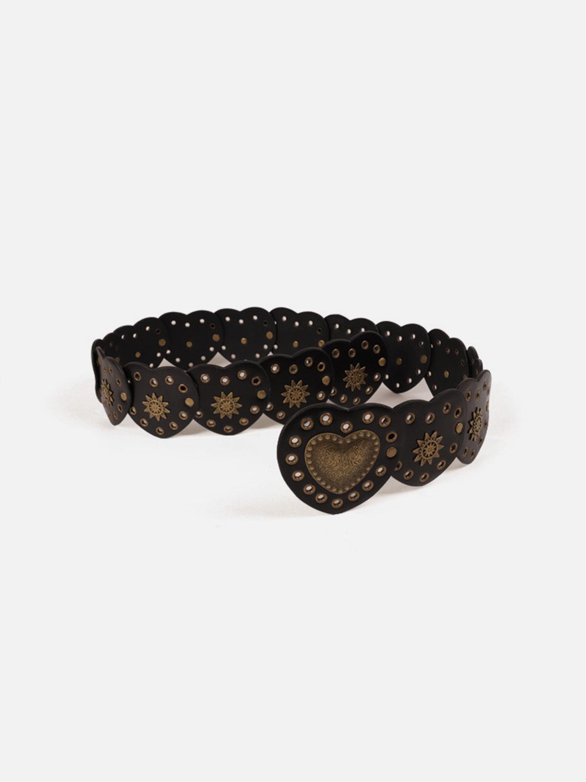 Vintage Heart Rivet Belt Female Product Image