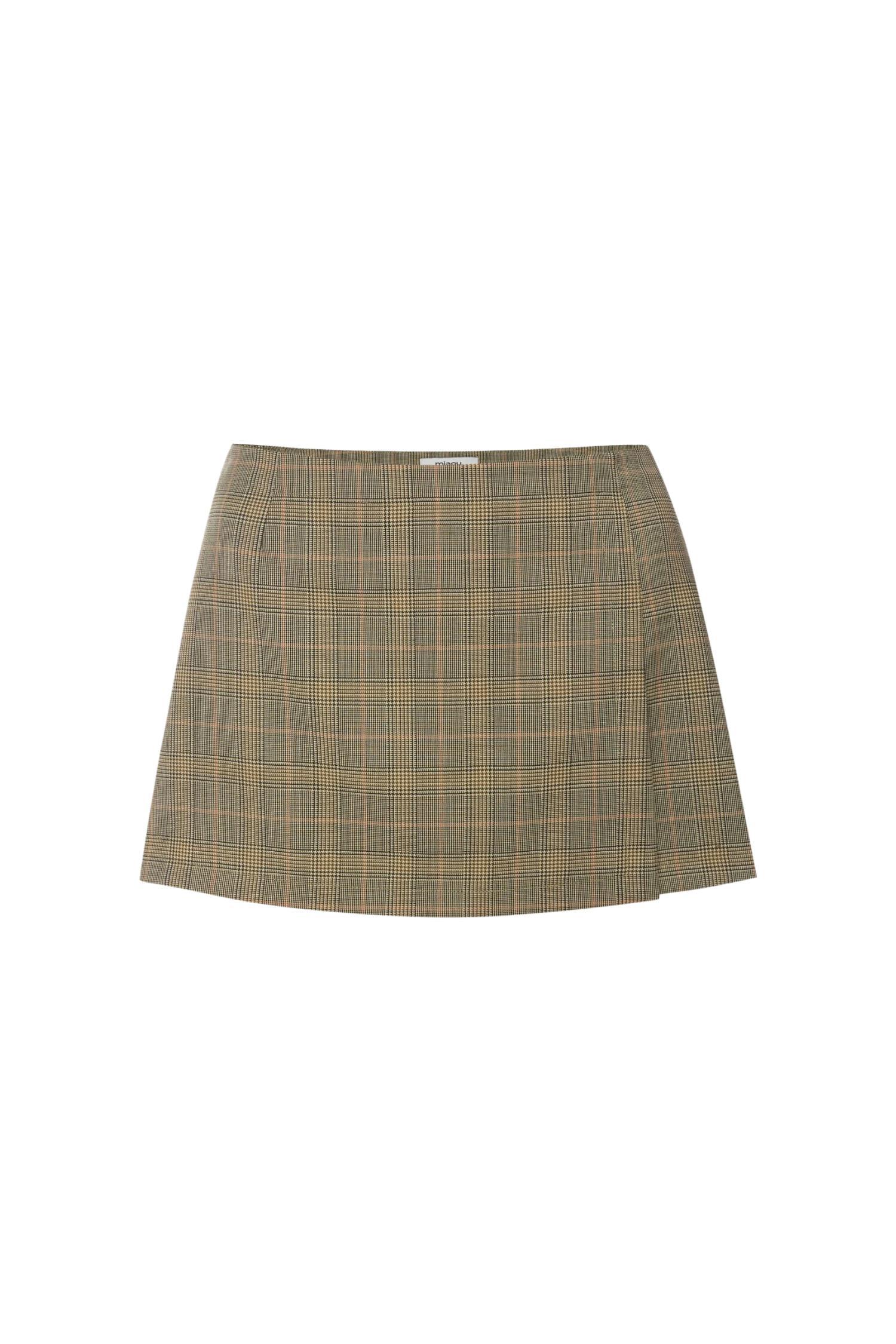 MICRO MINI SKIRT - BROWN CHECK Product Image