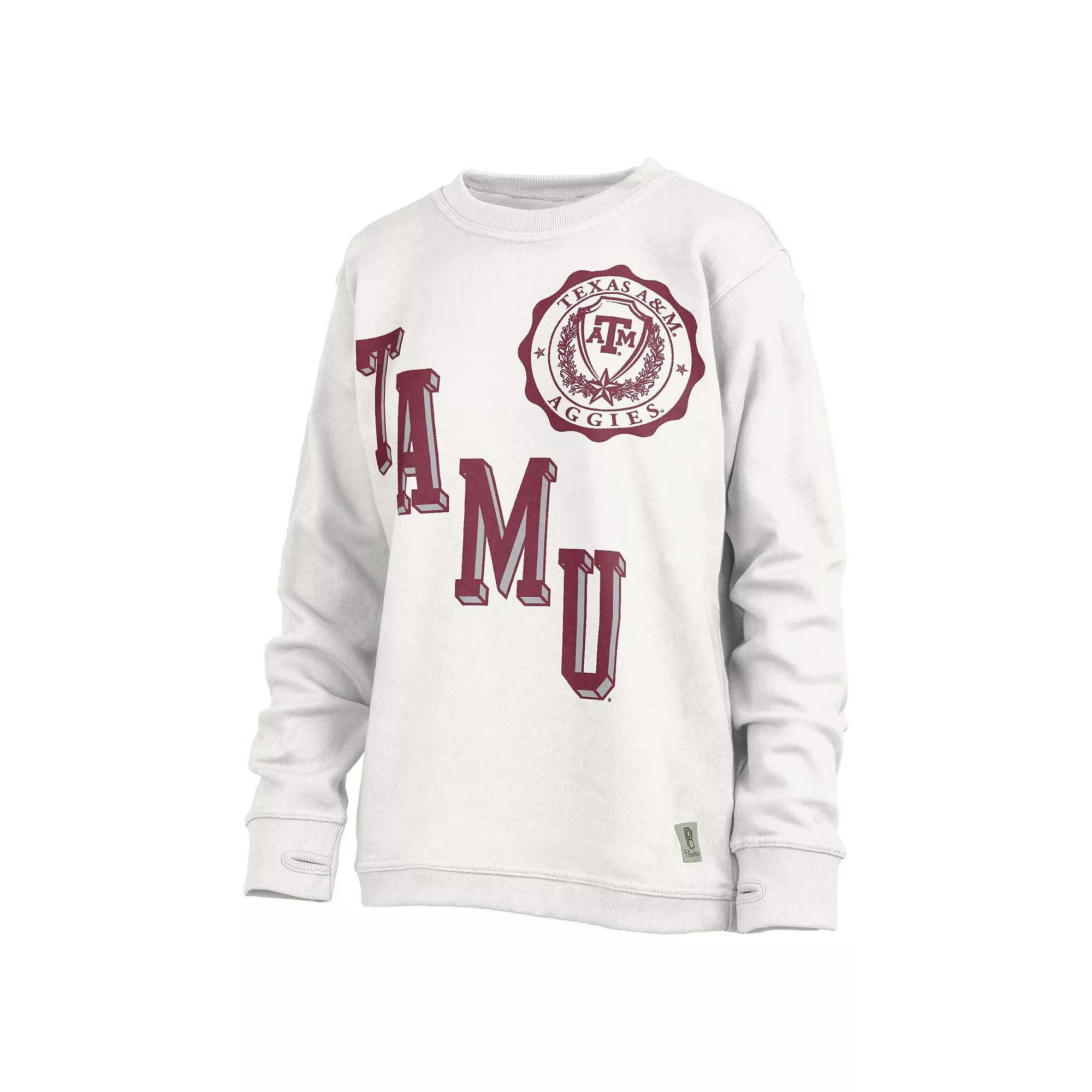 Women's Pressbox White Texas A&M Aggies Shoreline Sundown Pullover Sweatshirt, Size: Large Product Image