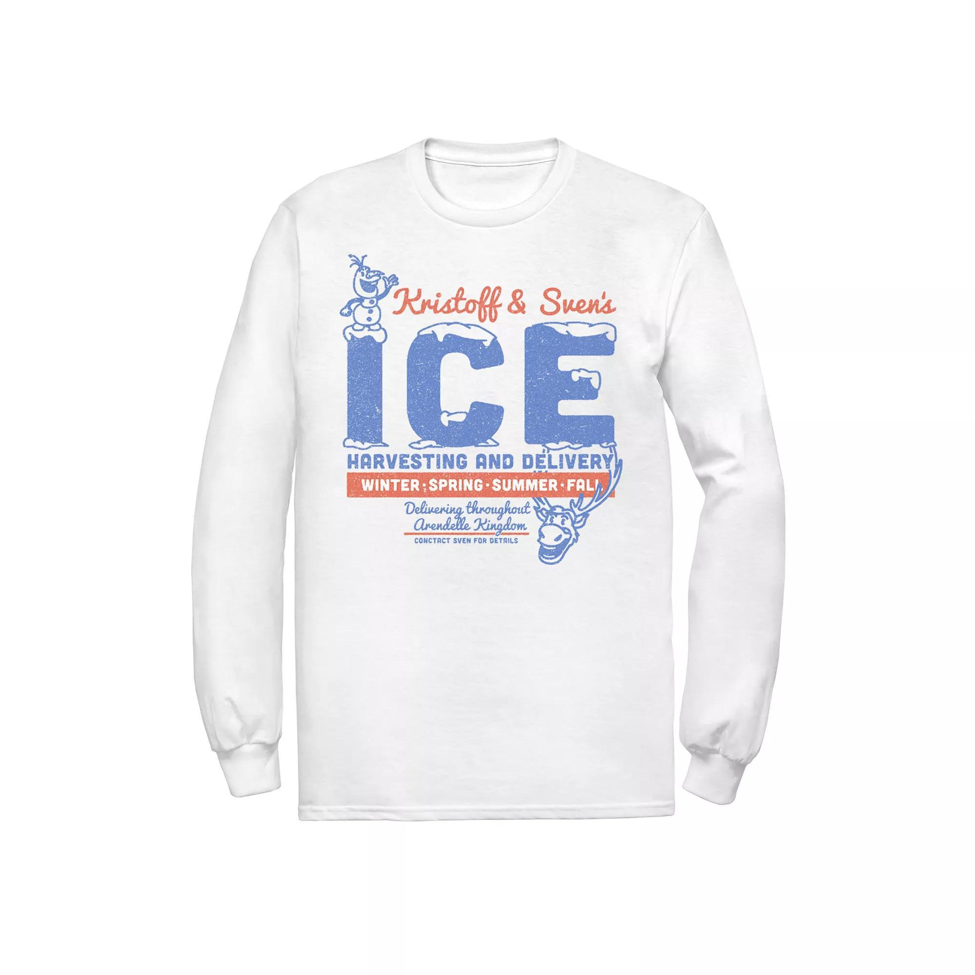 Disney's Frozen Men's Kristoff & Sven's Ice Harvesting And Delivery Tee, Size: Large, White Product Image