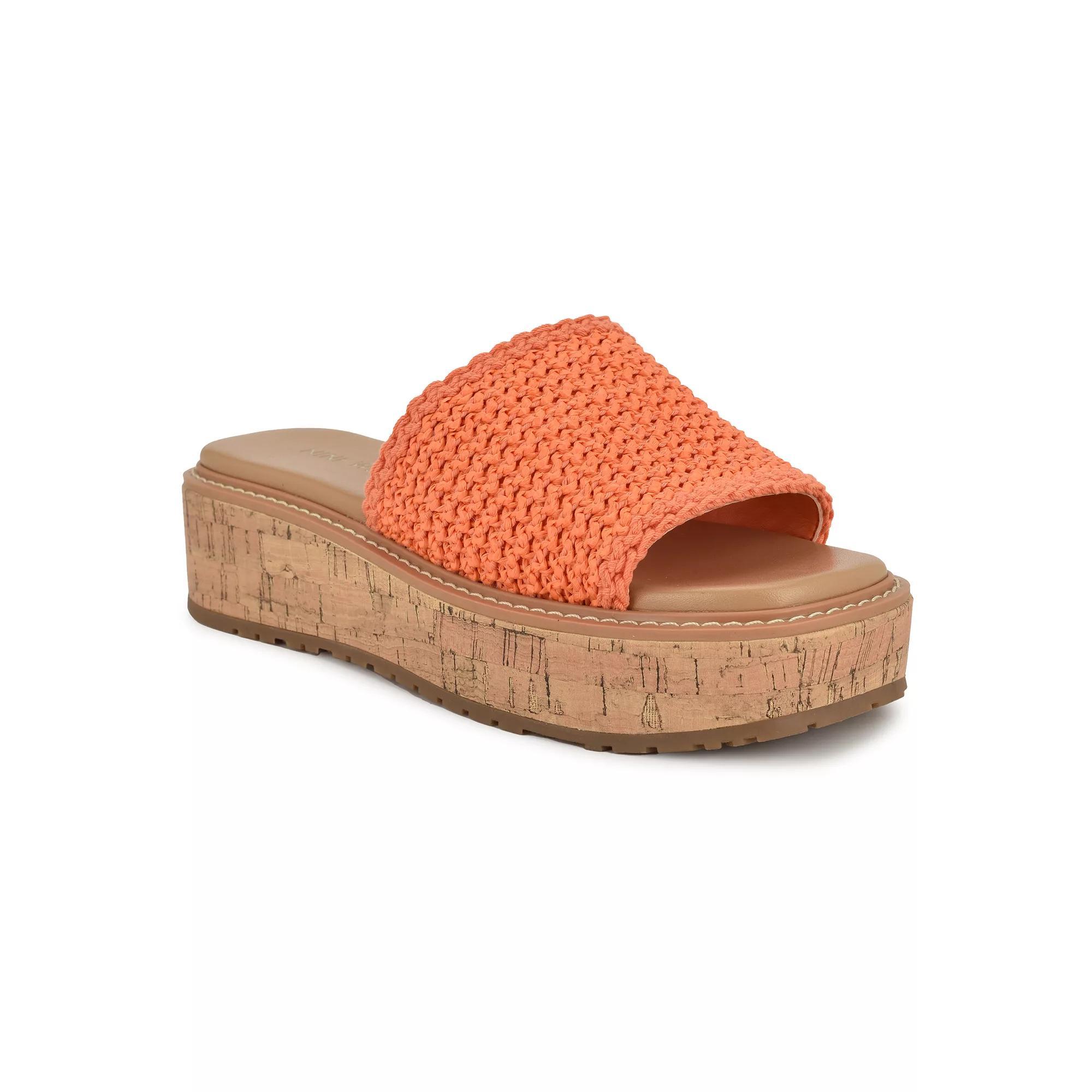 Nine West Keller Women's Slip-On Sqaure Toe Casual Sandals, Size: 6.5, Orange Product Image