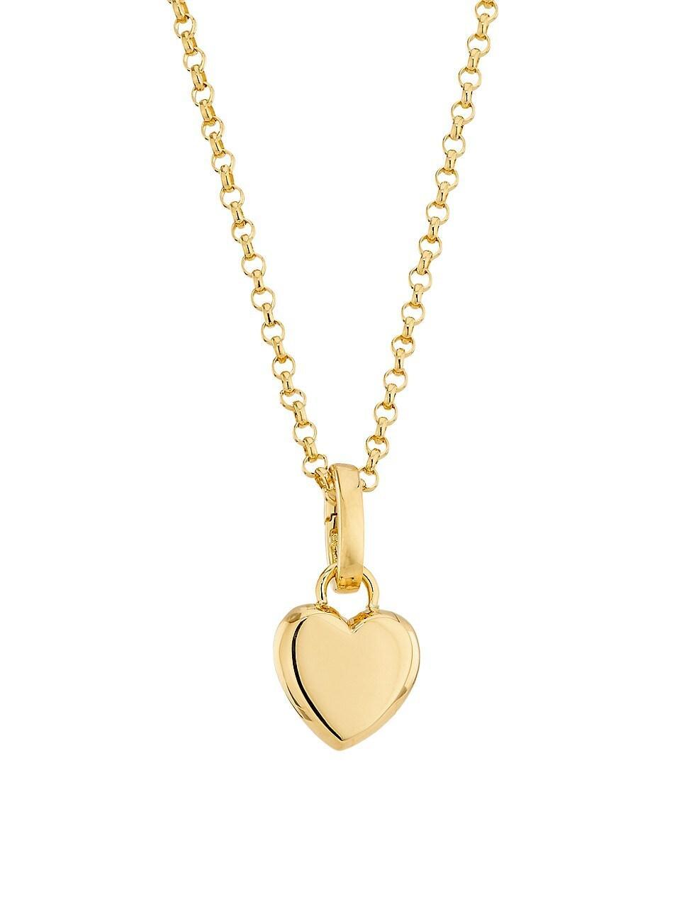 Womens 18K Yellow Gold Heart Pendant Necklace Product Image