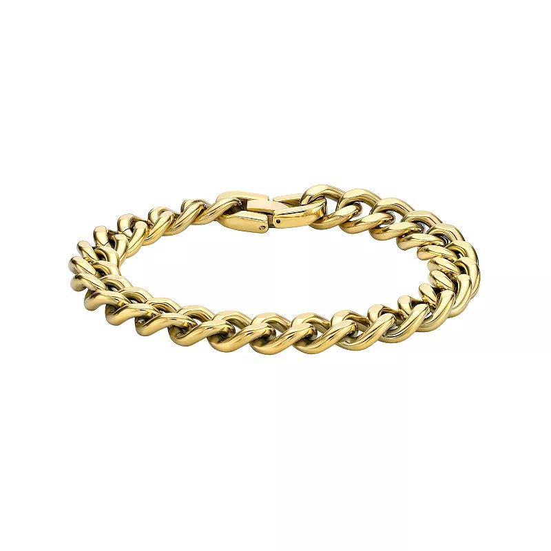 LYNX Ion Plated Stainless Steel Curb Chain Bracelet, Men's, Size: 10", Gold Tone Product Image