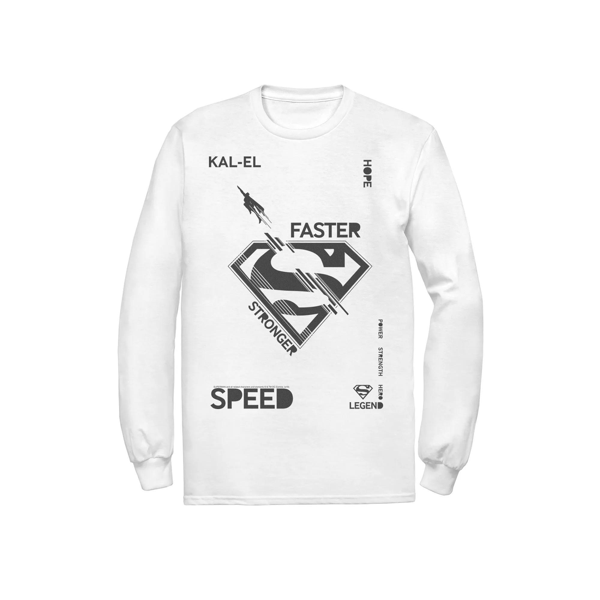 Men's DC Comics Superman Kal-El Faster Stronger Speed Legend Tee, Size: Medium, White Product Image