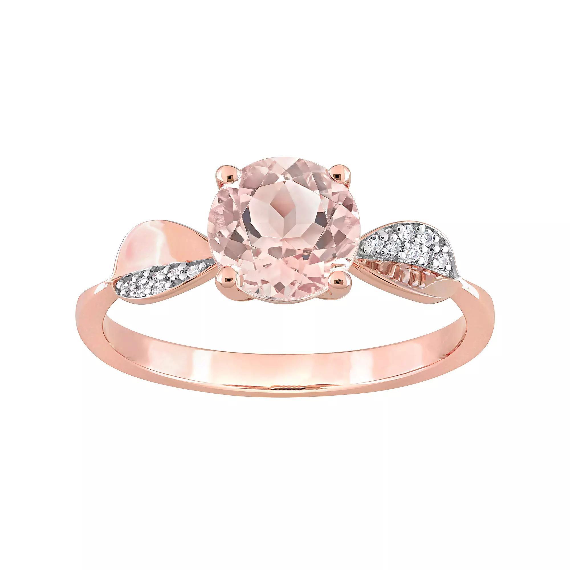 Stella Grace 14k Rose Gold Morganite & Diamond Accent Engagement Ring, Womens Product Image