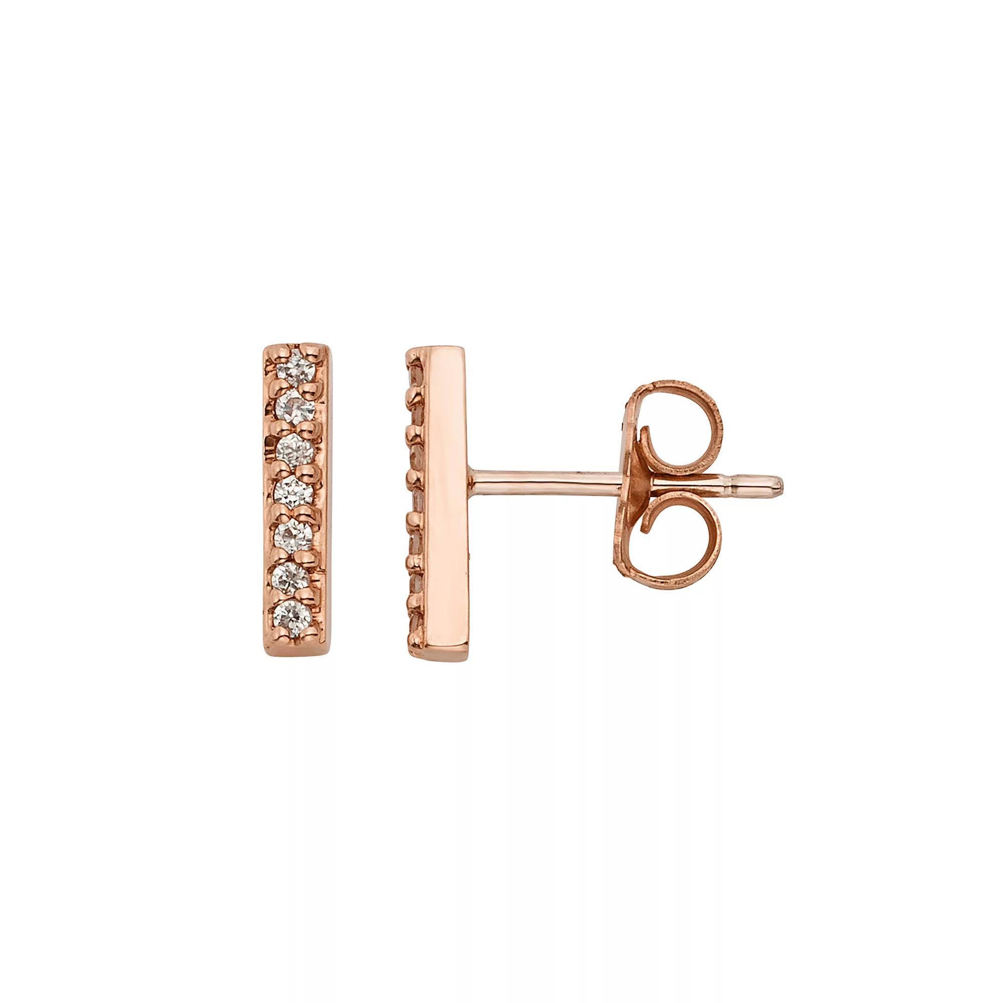 1/10 Carat T.W. Diamond 10k Gold Stick Stud Earrings, Women's, Yellow Product Image