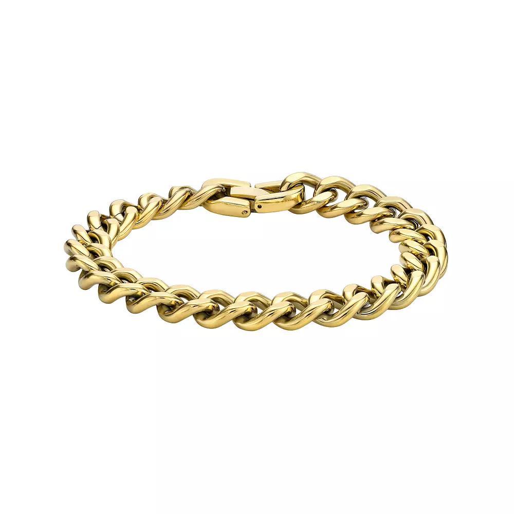 LYNX Ion Plated Stainless Steel Curb Chain Bracelet, Men's, Size: 10", Gold Tone Product Image