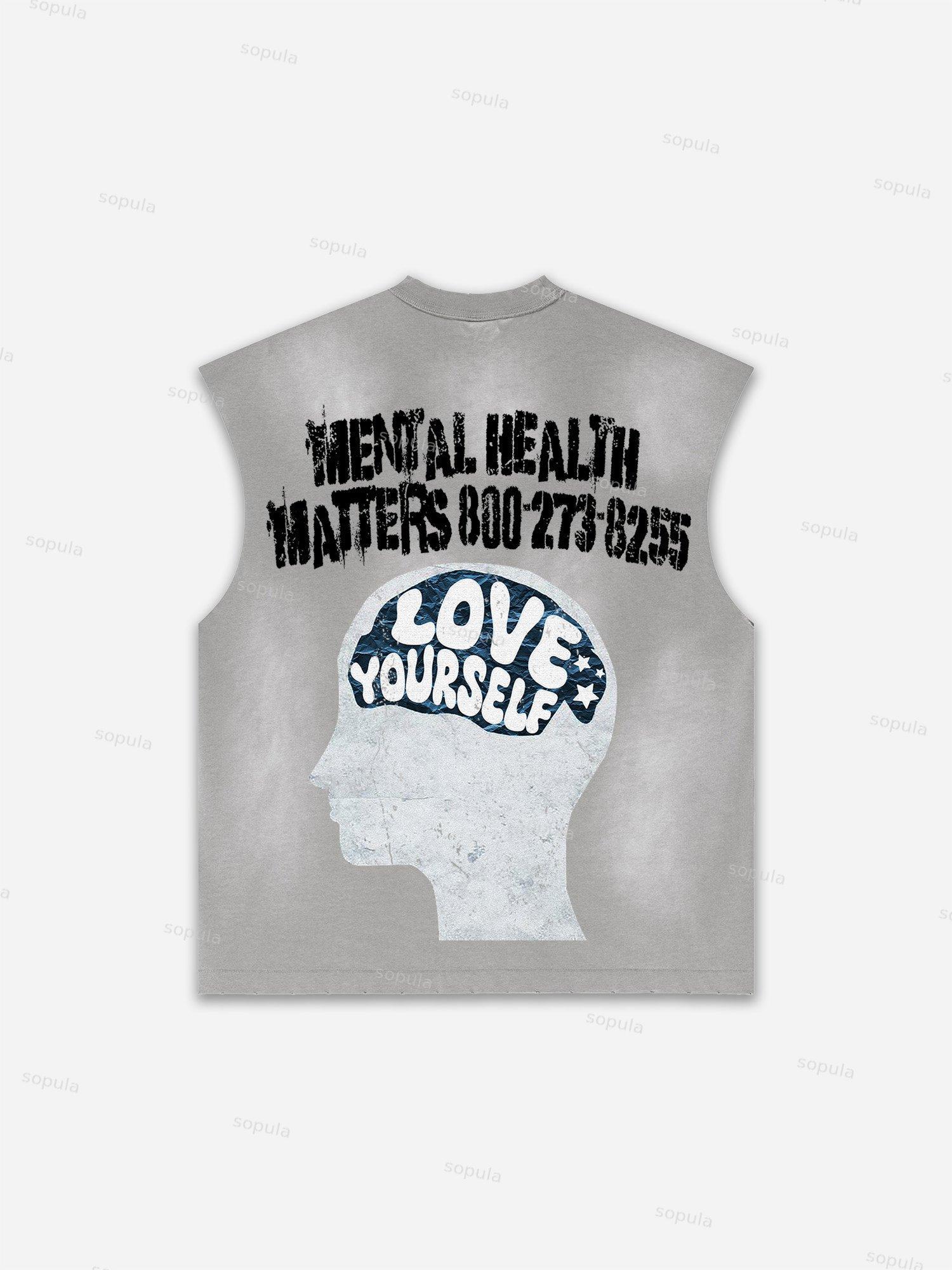 Future World Brainstorming Graphic Print Distressed Tank Top Product Image