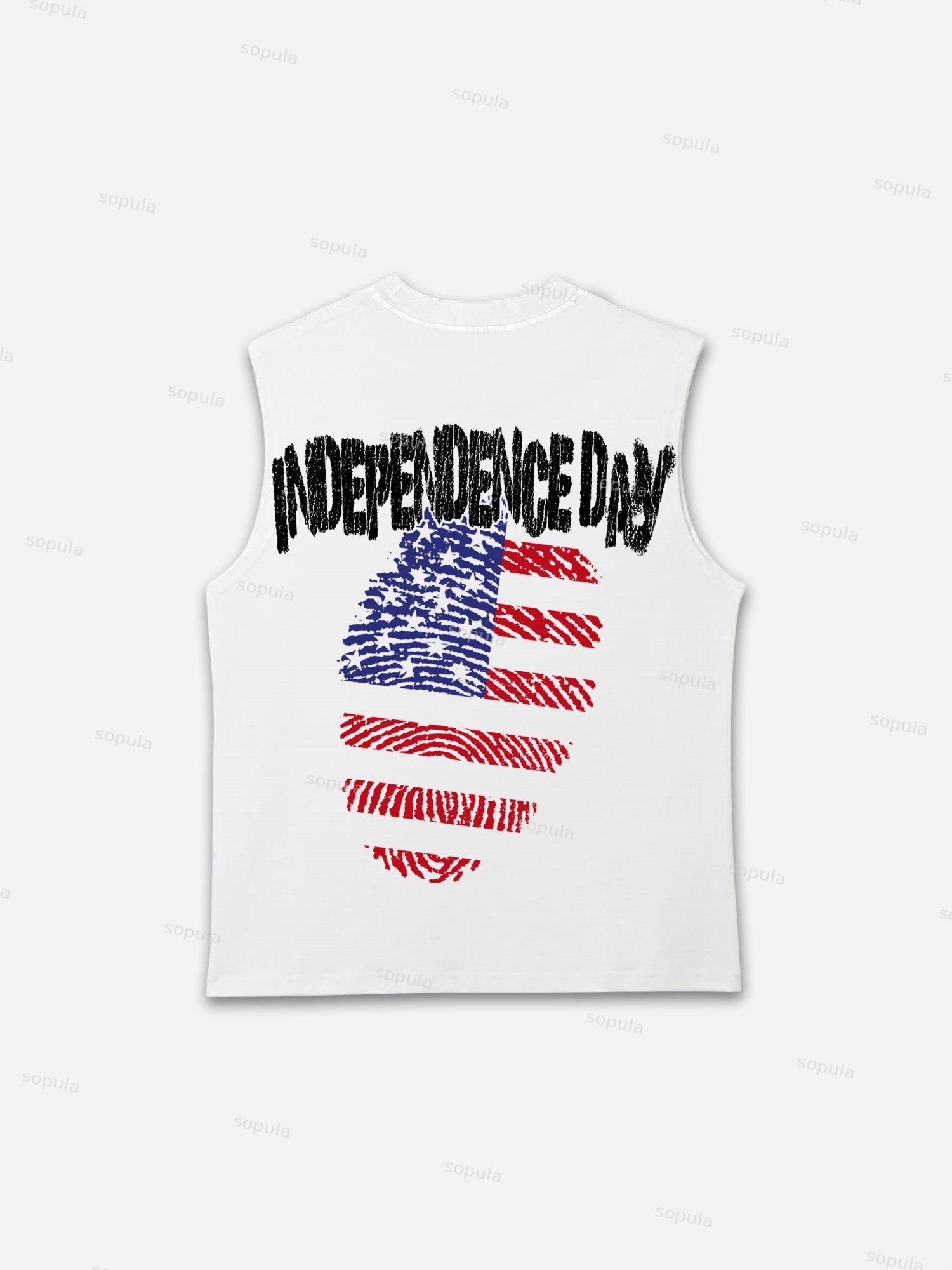 Sopula Independence Day Fingerprint Graphic Tank Top Product Image