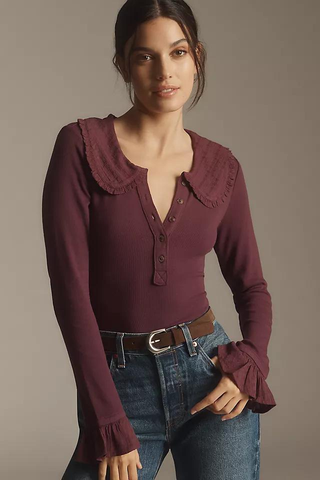 The Keira Collared Button-Front Blouse by Pilcro: Long-Sleeve Edition Product Image
