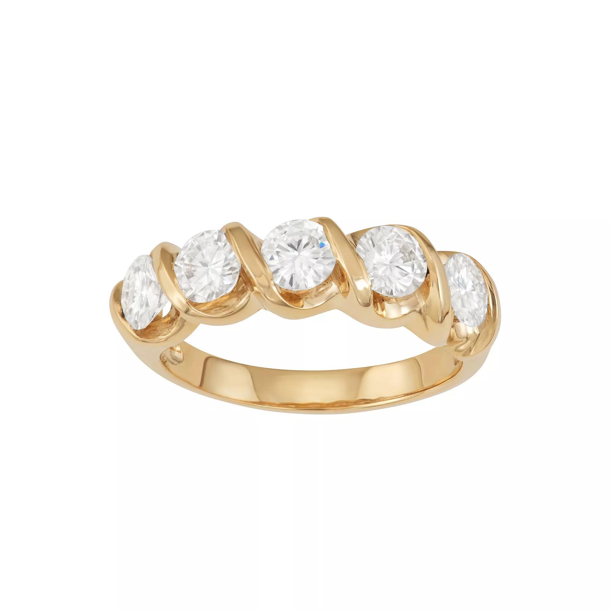 Charles & Colvard 14k Gold 1 1/6 Carat T.W. Lab-Created Moissanite Twist Ring, Women's, Size: 9 Product Image