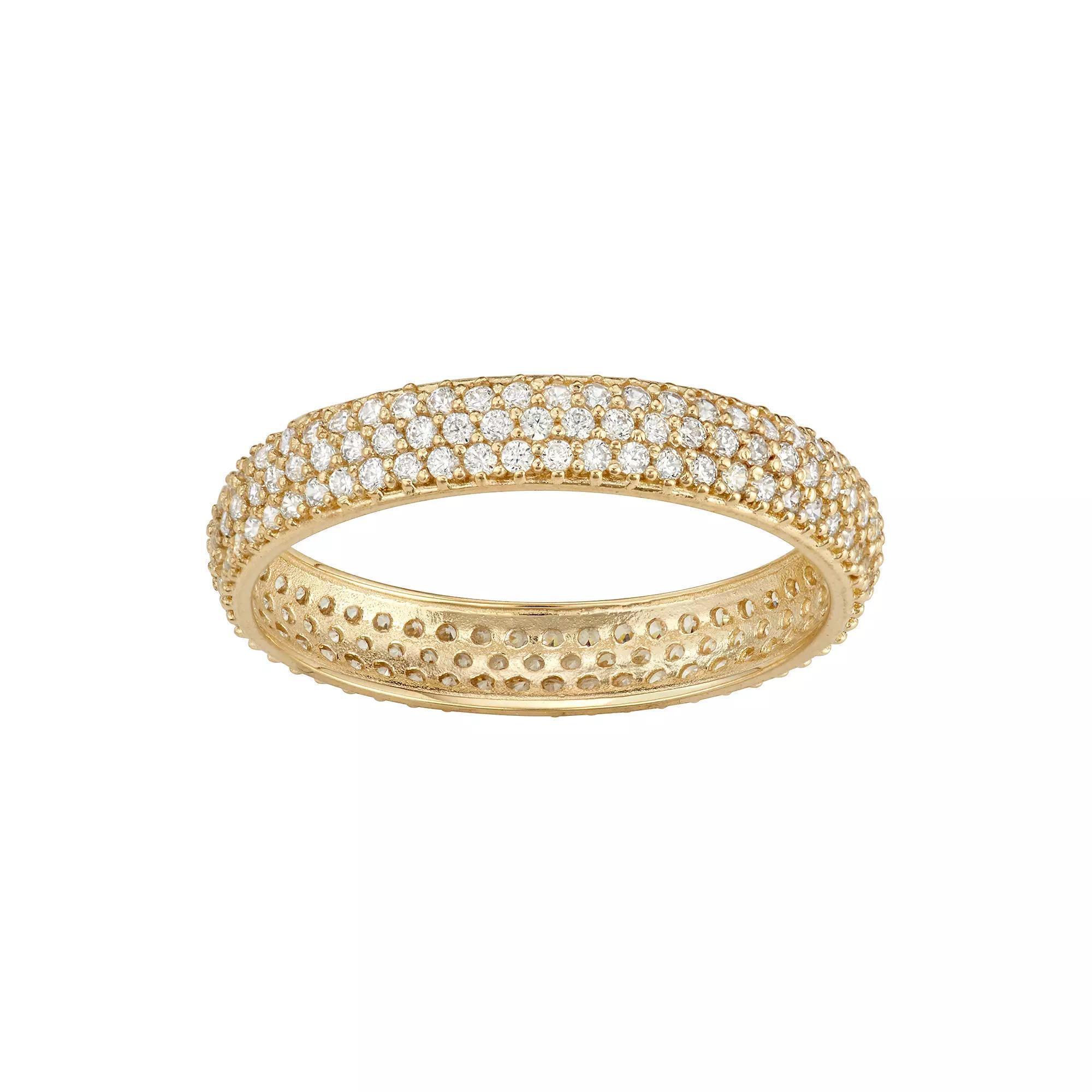 Designs by Gioelli 10k Gold Cubic Zirconia Pave Band, Womens White Product Image