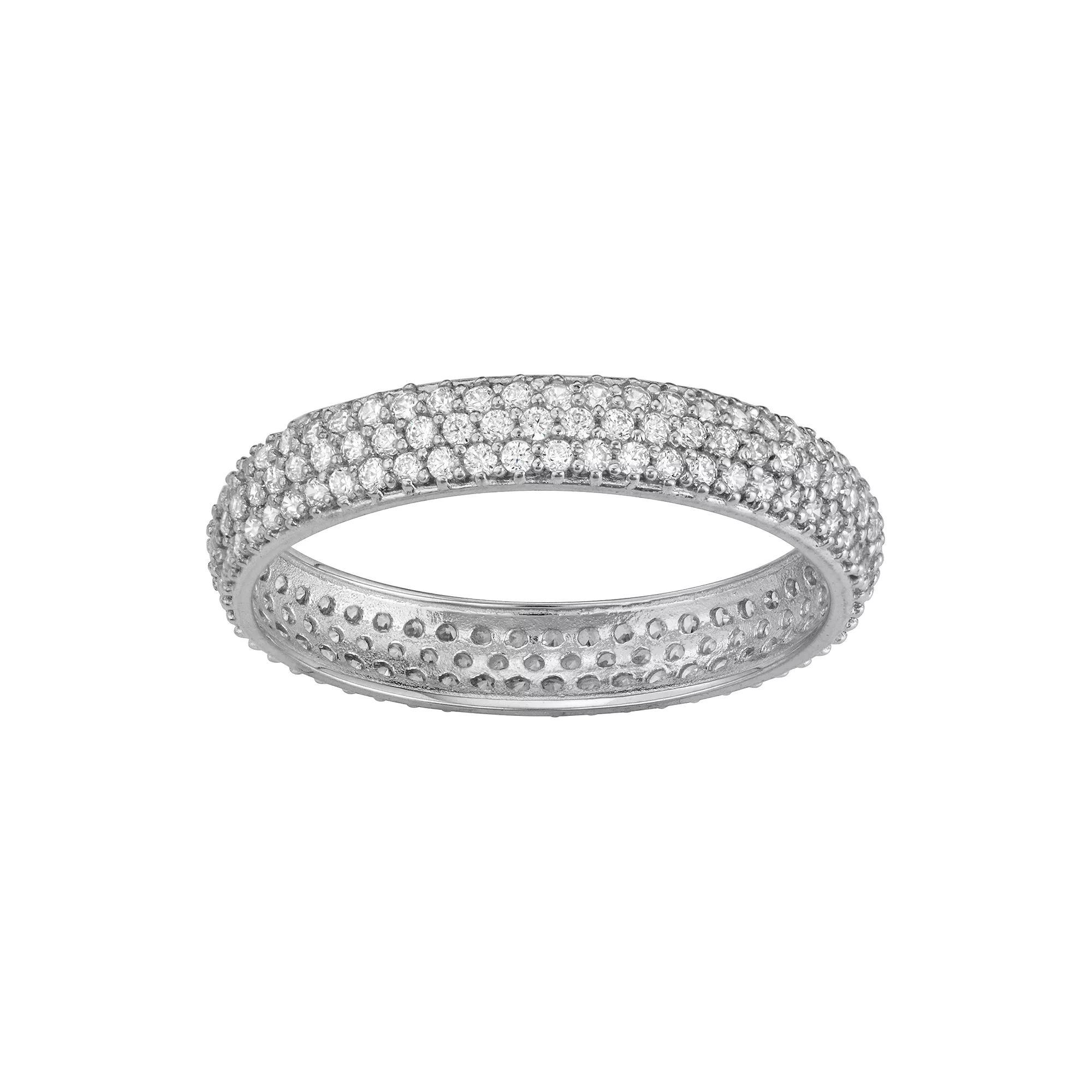 Designs by Gioelli 10k Gold Cubic Zirconia Pave Band, Womens White Product Image