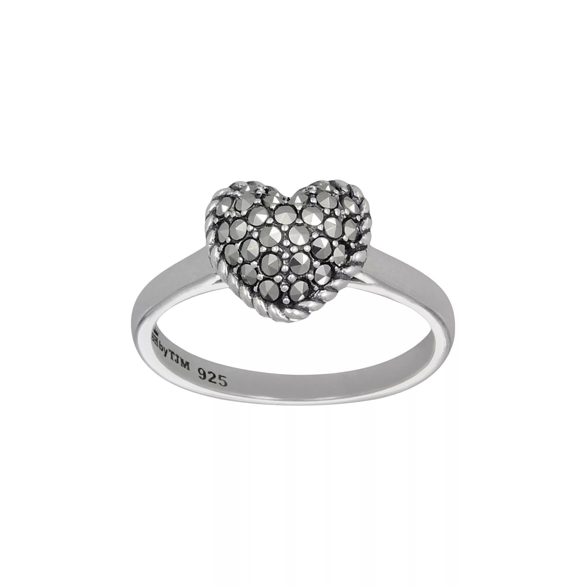 Lavish by TJM Sterling Silver Heart Ring, Women's, Size: 7, Black Product Image