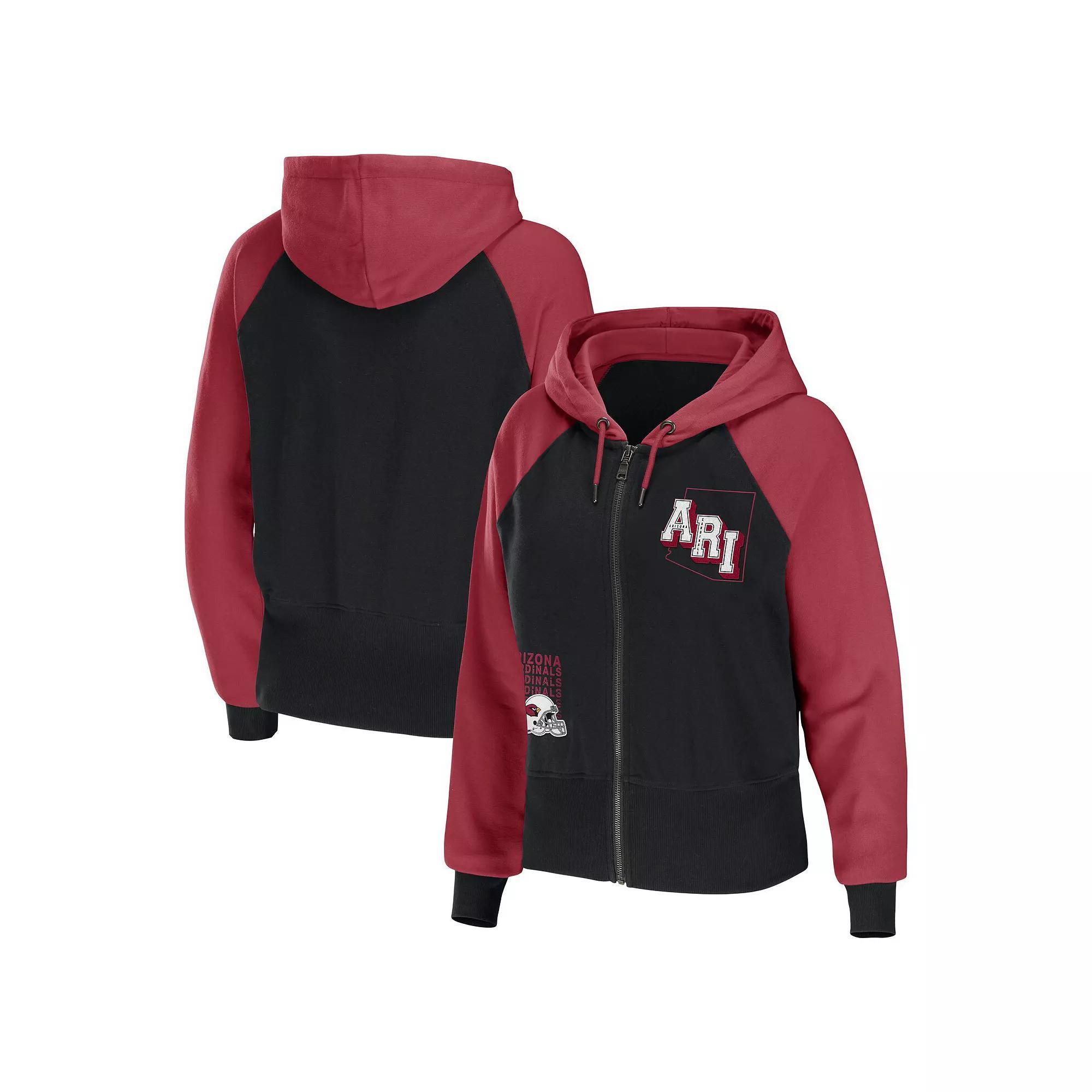 Womens WEAR by Erin Andrews Black Arizona Cardinals Colorblock Full-Zip Hoodie Product Image