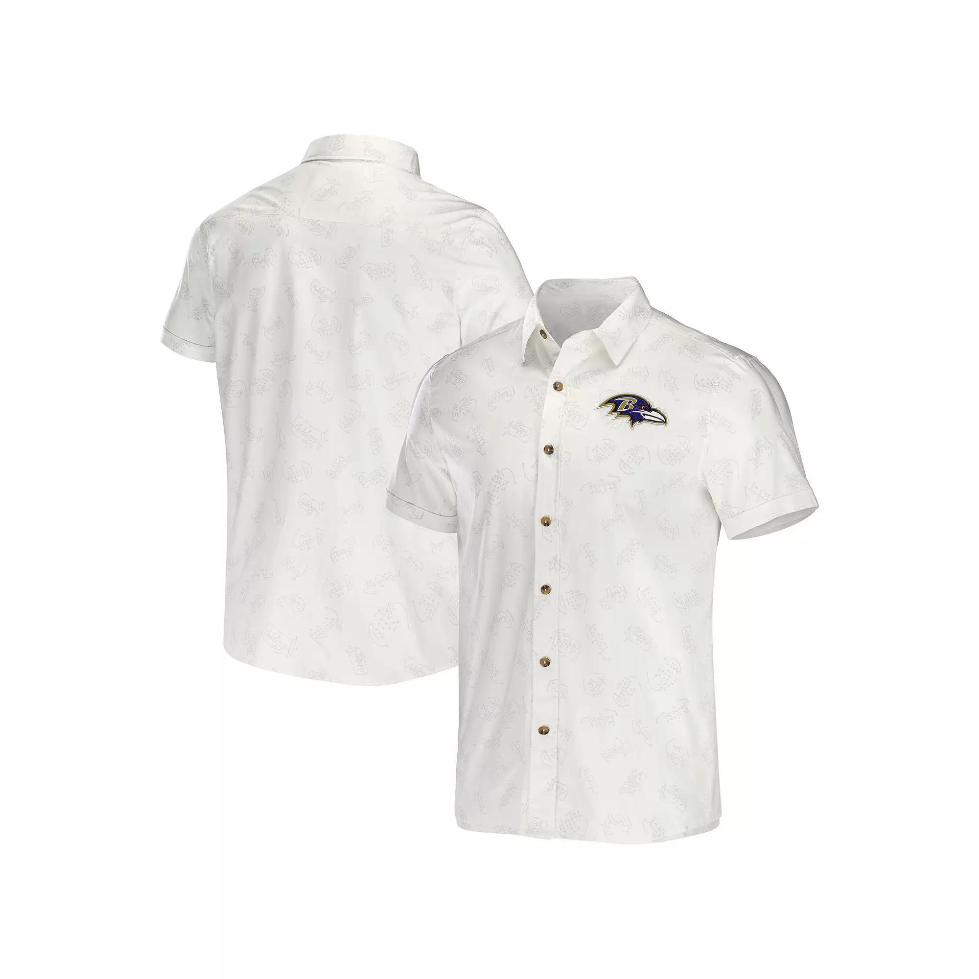 Men's NFL x Darius Rucker Collection by Fanatics White Cleveland Browns Woven Button-Up T-Shirt, Size: Medium Product Image