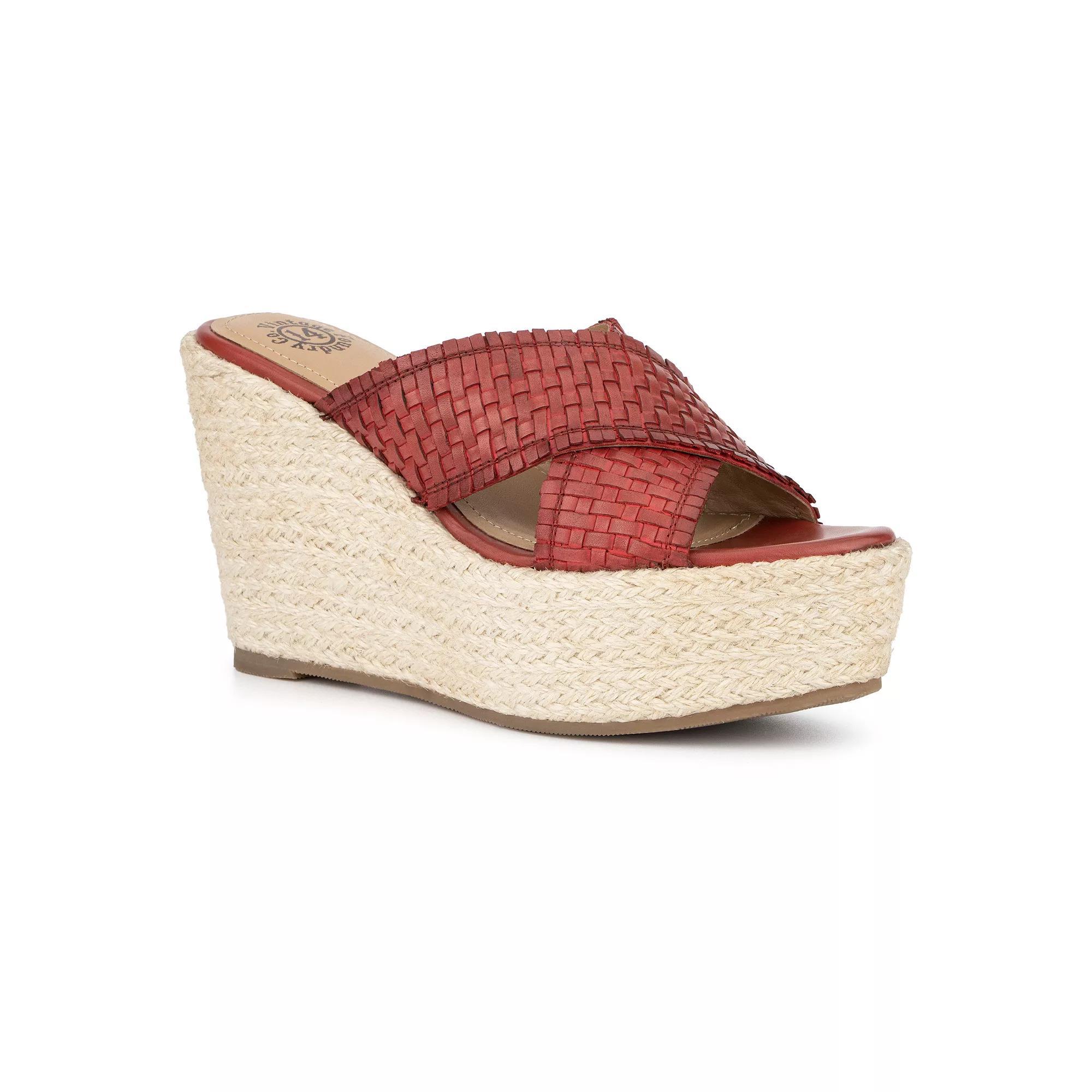 Vintage Foundry Co. Lorie Women's Leather Wedge Sandals, Size: 8, Red Product Image