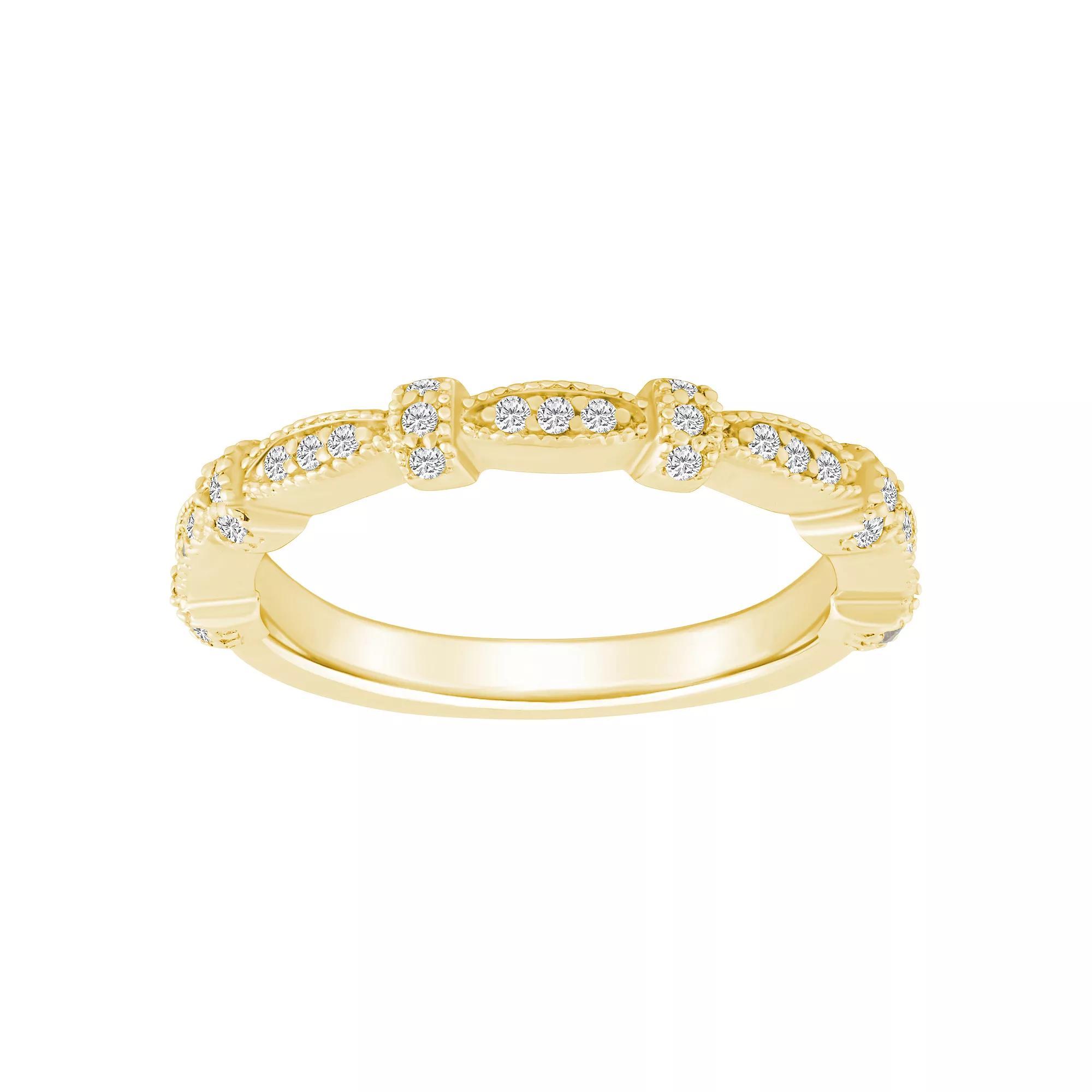 Alyson Layne 14k Gold 1/6 Carat T.W. Diamond Scalloped Wedding Ring, Women's, Size: 8.50 Product Image