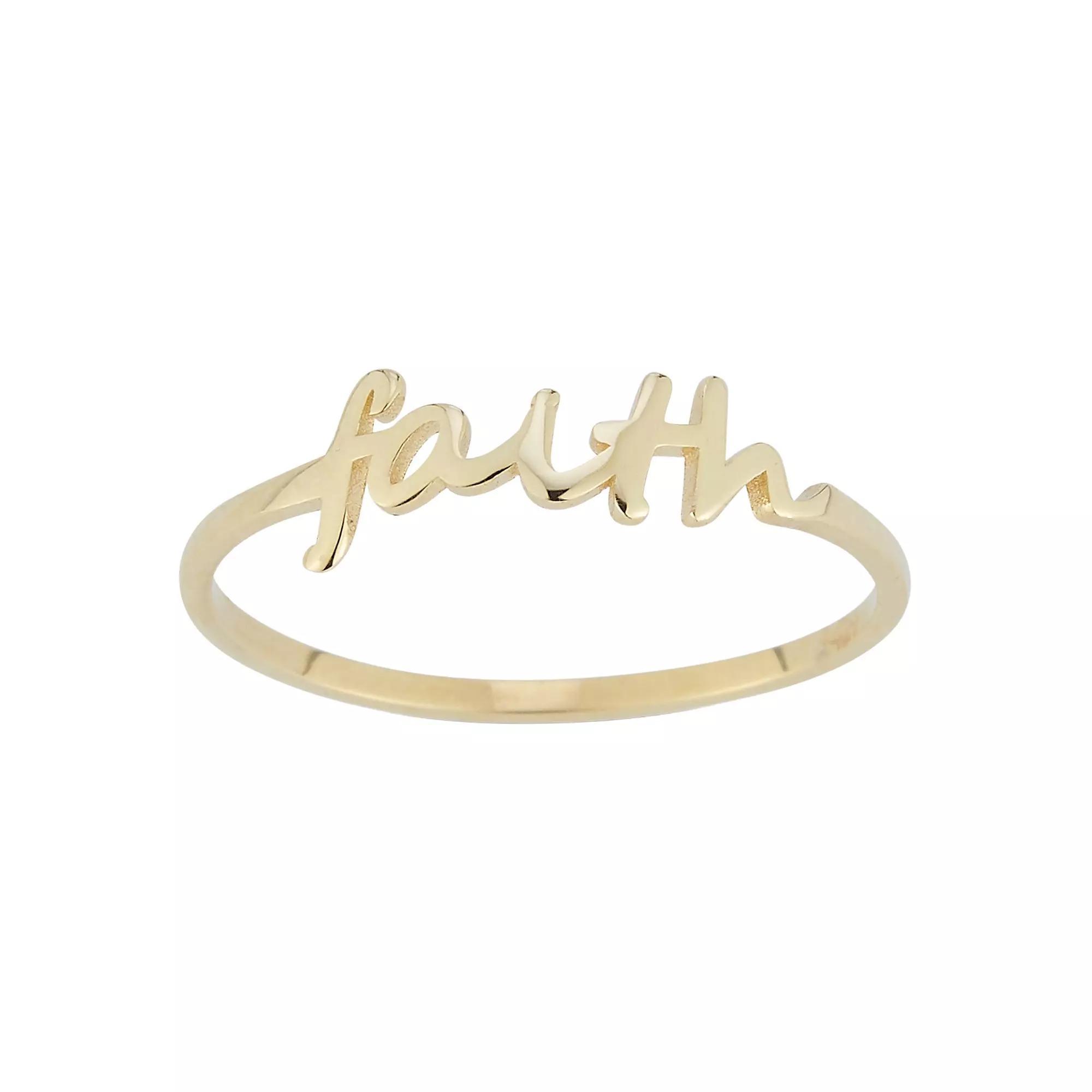 LUMINOR GOLD 14k Gold "Faith" Stackable Ring, Women's, Size: 8, Yellow Product Image