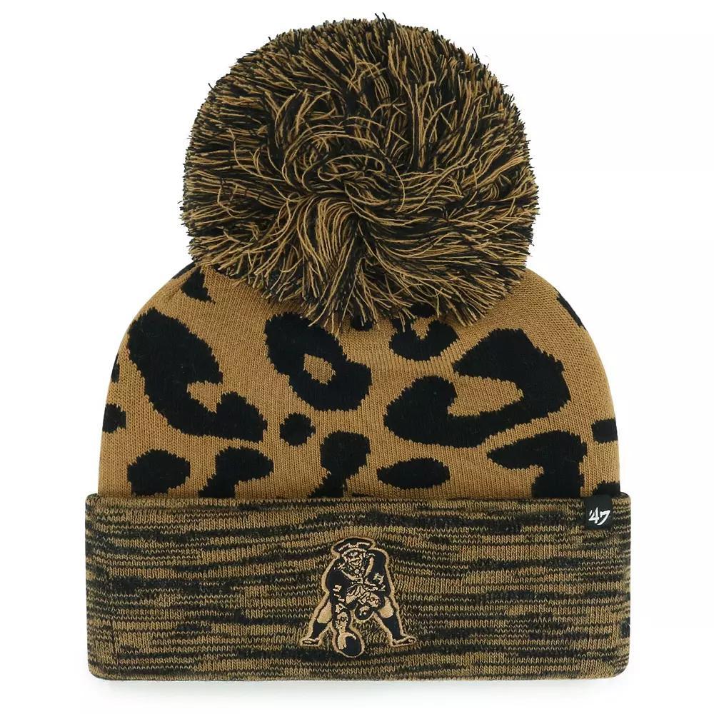 Women's '47  Brown New England Patriots Rosette Cuffed Knit Hat with Pom Product Image