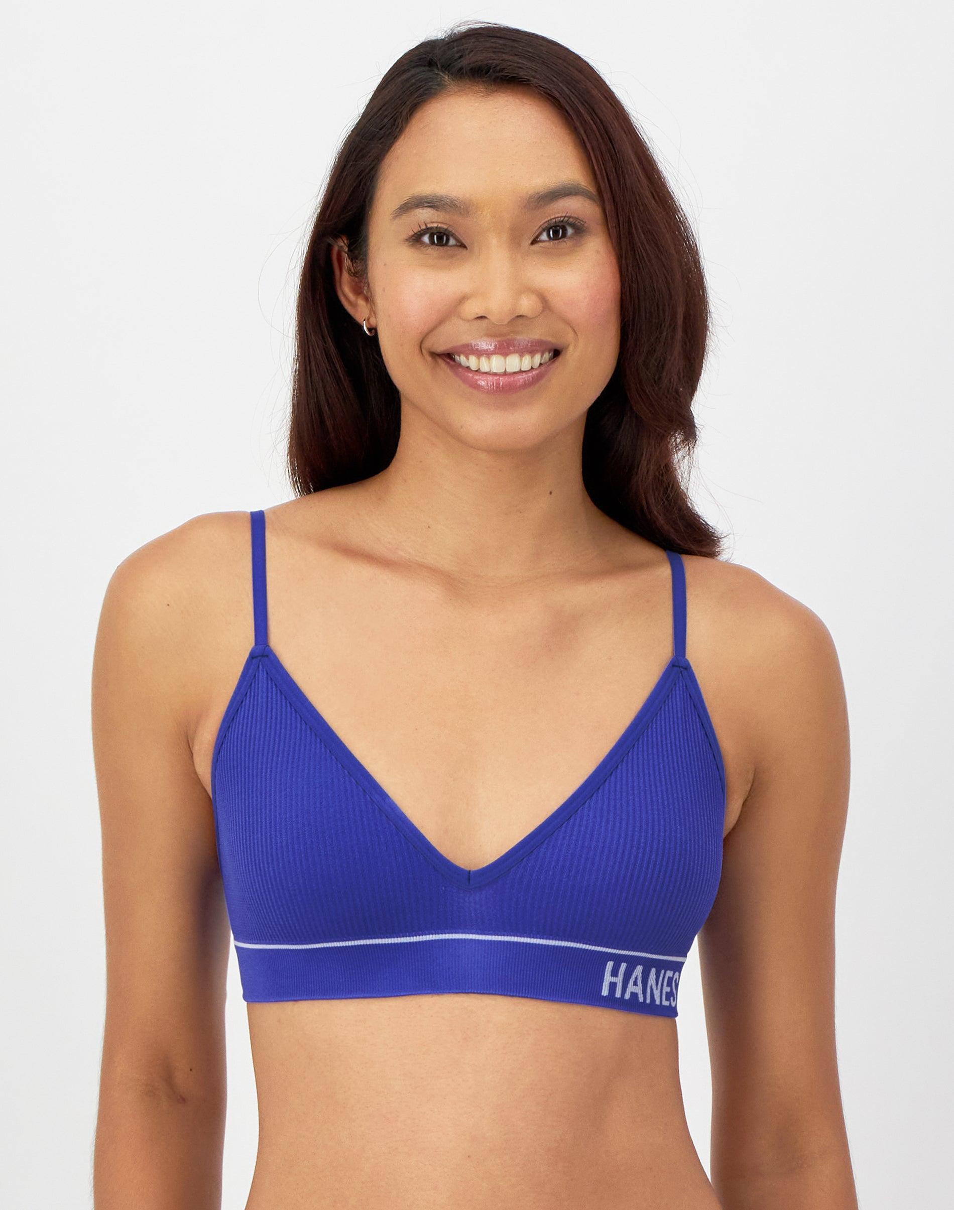 Hanes Originals Womens Seamless Rib Triangle Bralette, ComfortFlex Fit Deep Glow XL Product Image