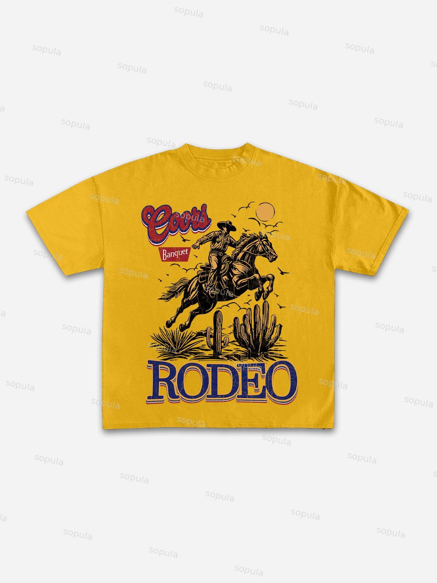 Coors Banquet Rodeo Print Cotton T-shirt Product Image
