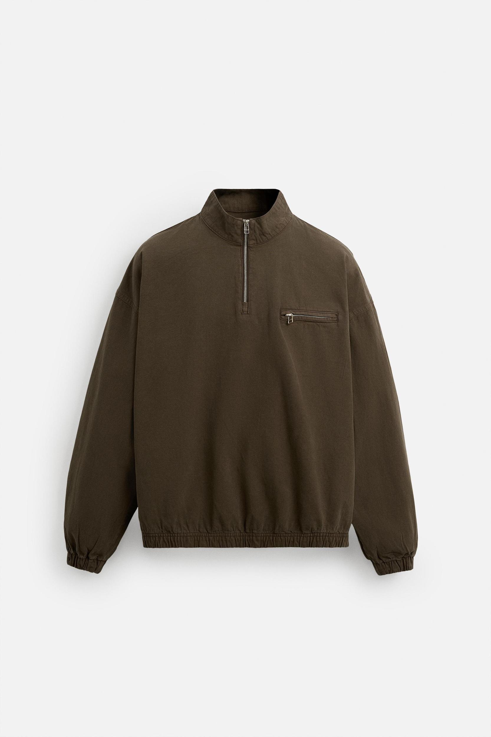 DENIM QUARTER-ZIP JACKET Product Image