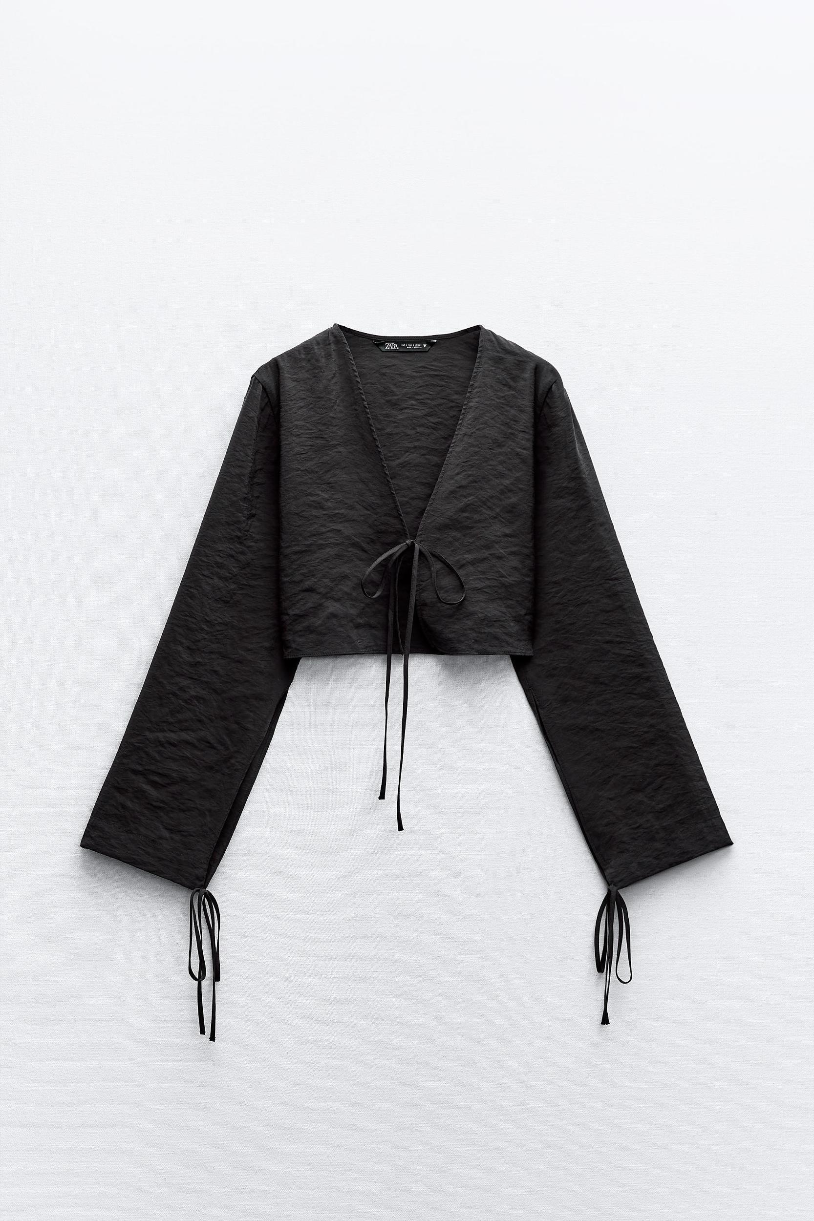FLOWY TIED CROP TOP Product Image