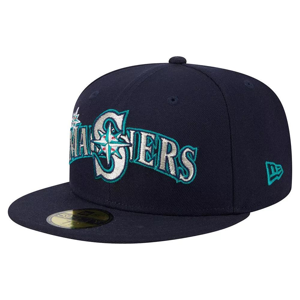 Men's New Era Navy Seattle Mariners Overlap 59FIFTY Fitted Hat, Size: 7 1/2, Blue Product Image
